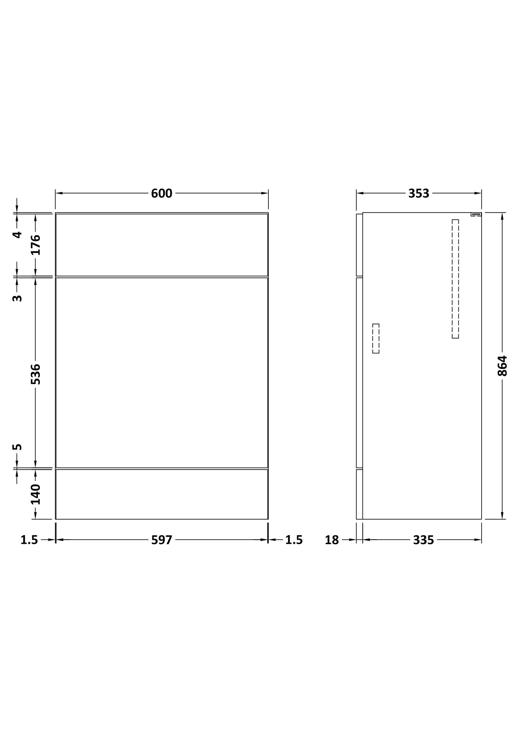 Fusion Fitted Floor Standing WC Unit 600mm