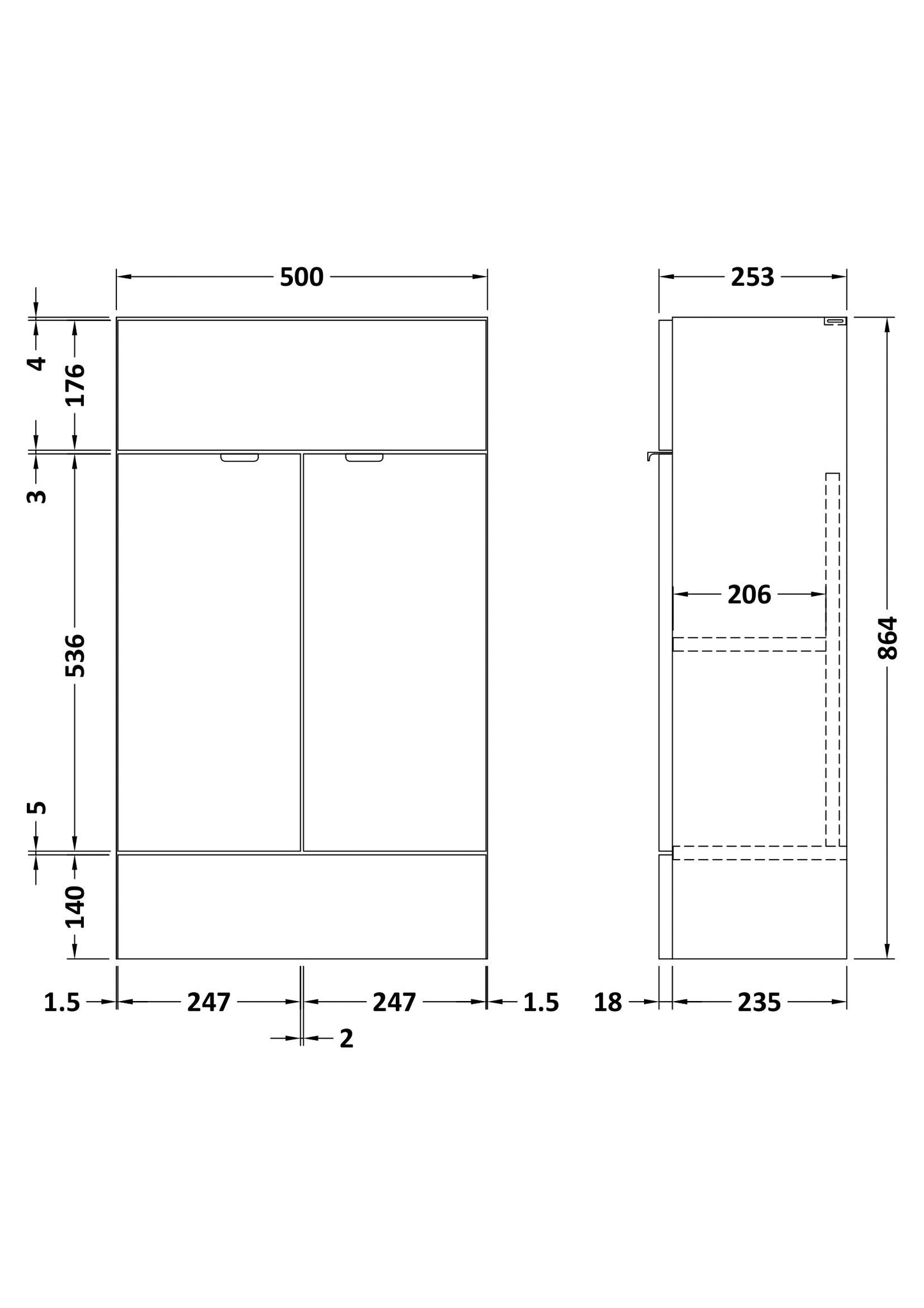 Fusion 500mm Vanity Unit Compact