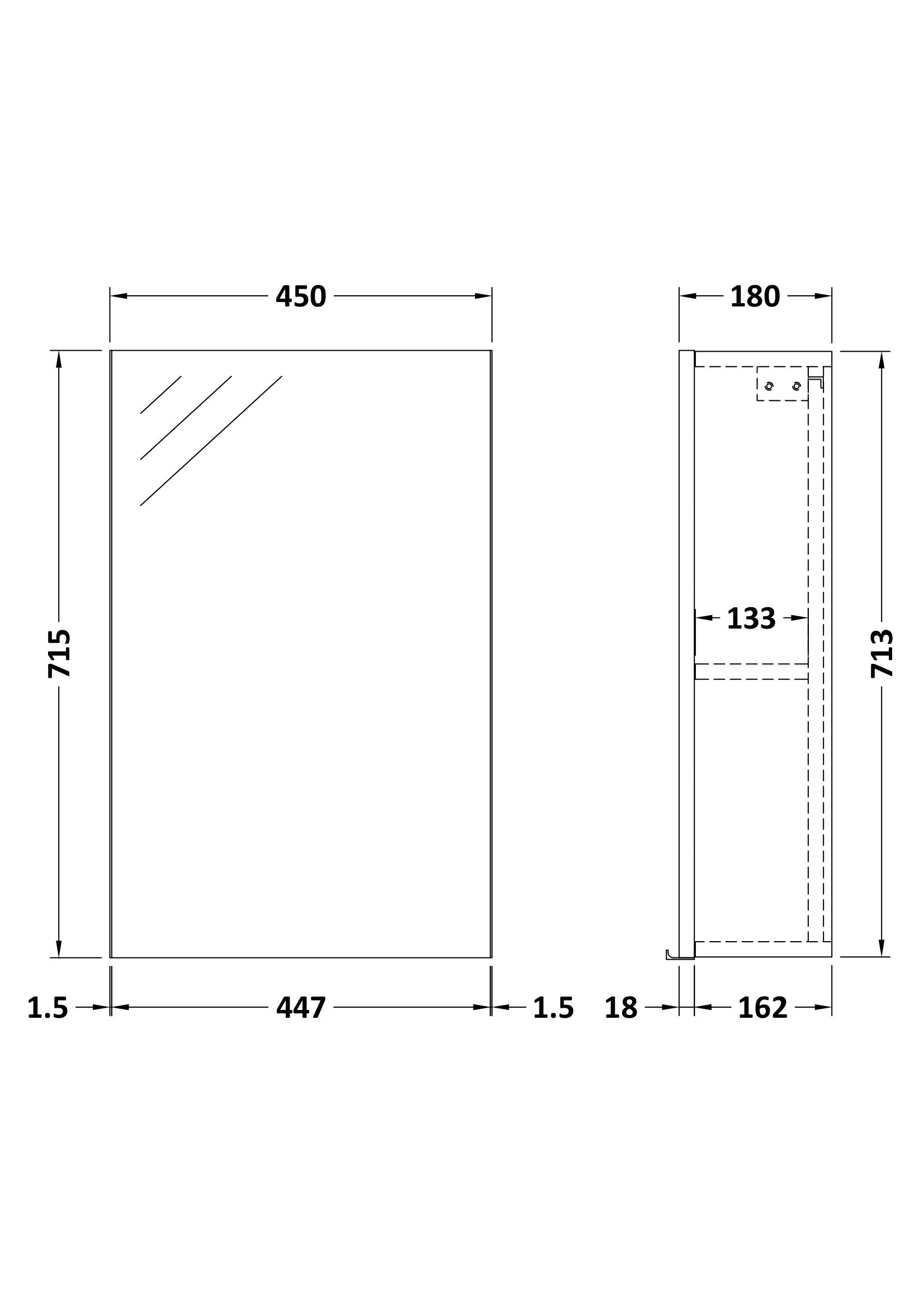 Hudson Reed Fusion 450mm 1 Door Bleached Oak Wall Hung Mirror Cabinet