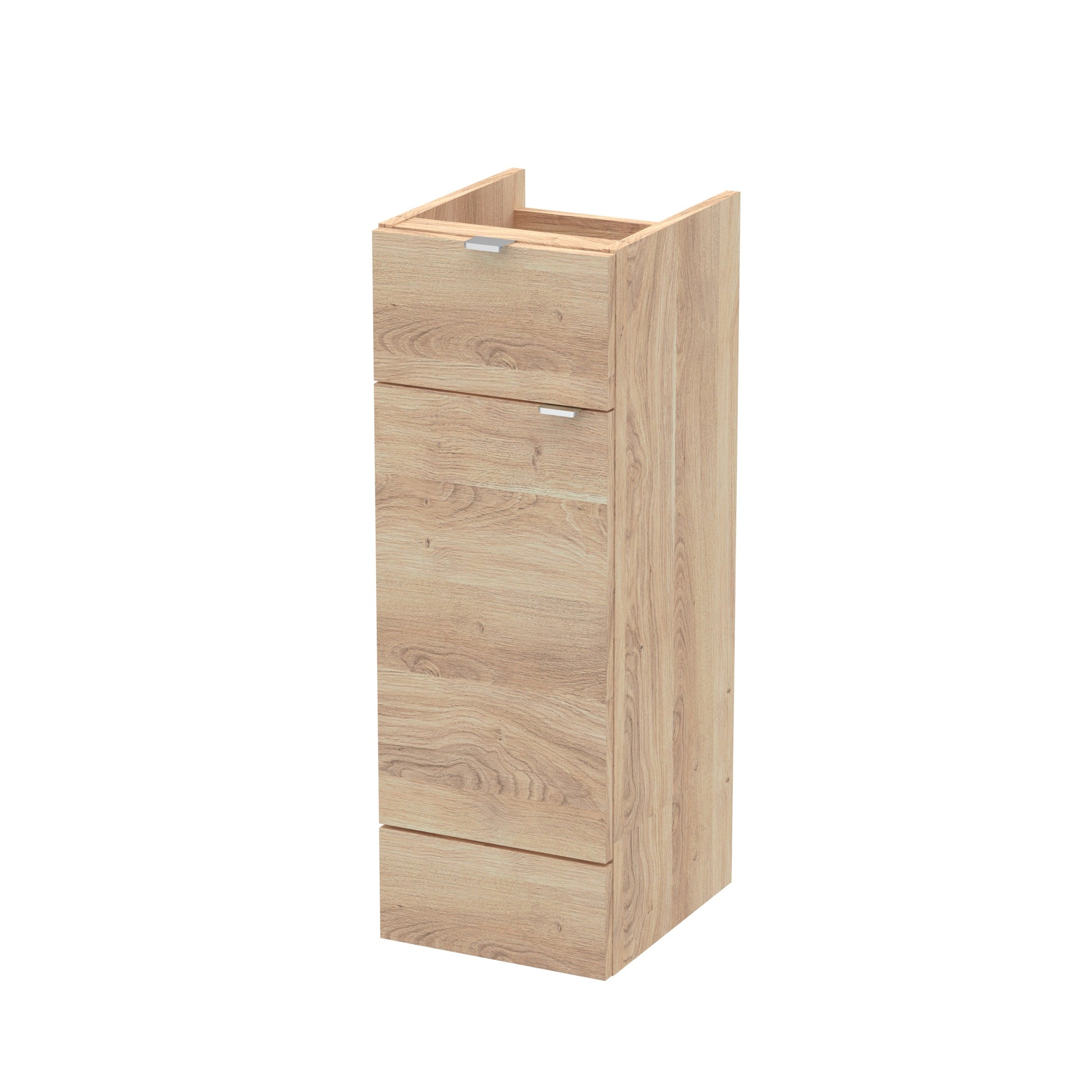 Hudson Reed Fusion 300mm 1 Door Drawer Bleached Oak Floor Standing Cabinet With Handles