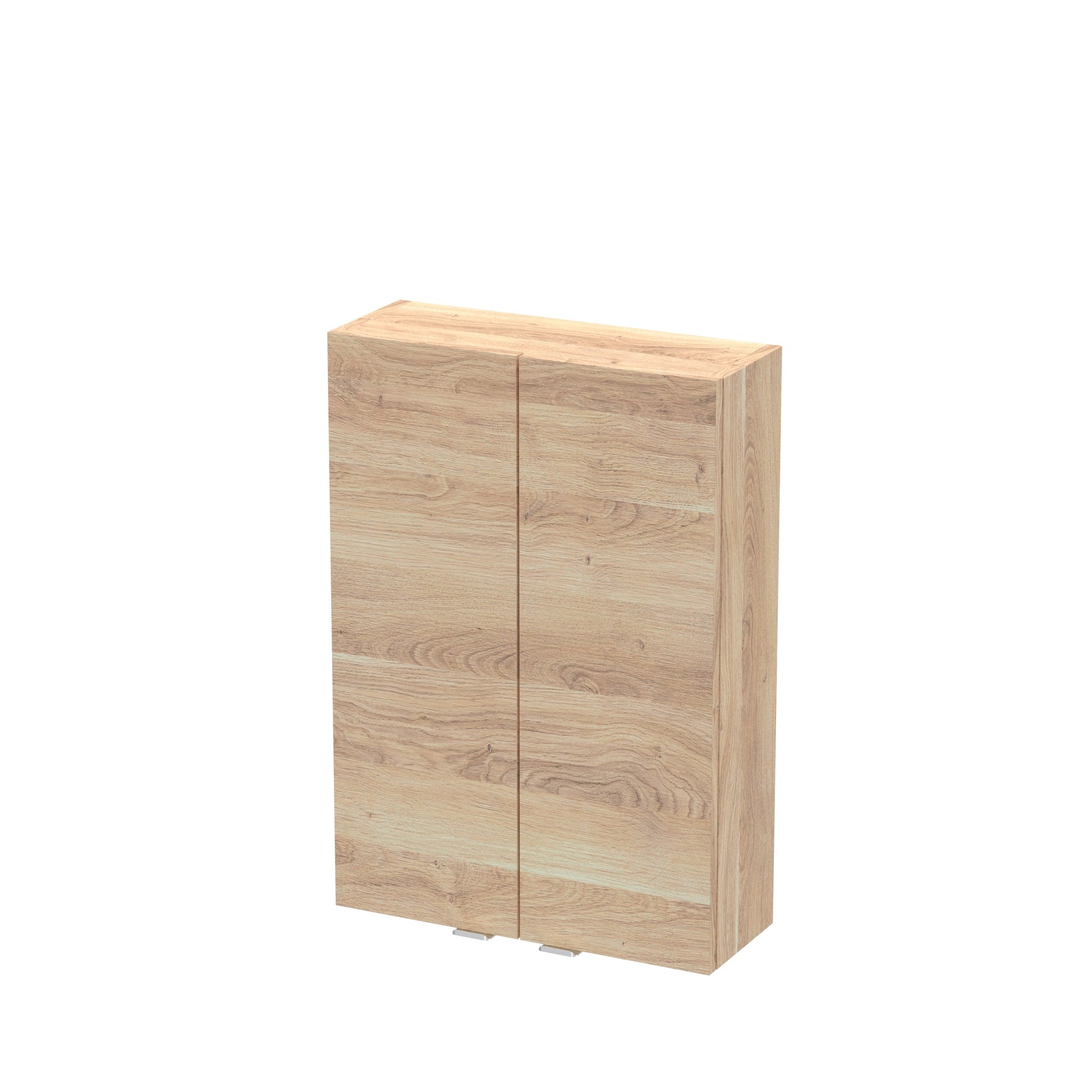 Hudson Reed Fusion 500mm 2 Door Bleached Oak Wall Hung Cabinet With Handles