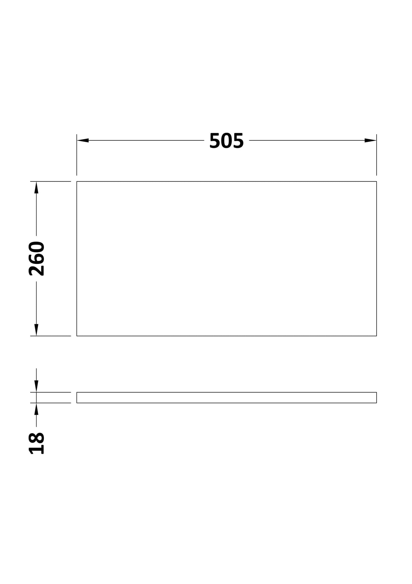 500mm WC Unit Top 505x260