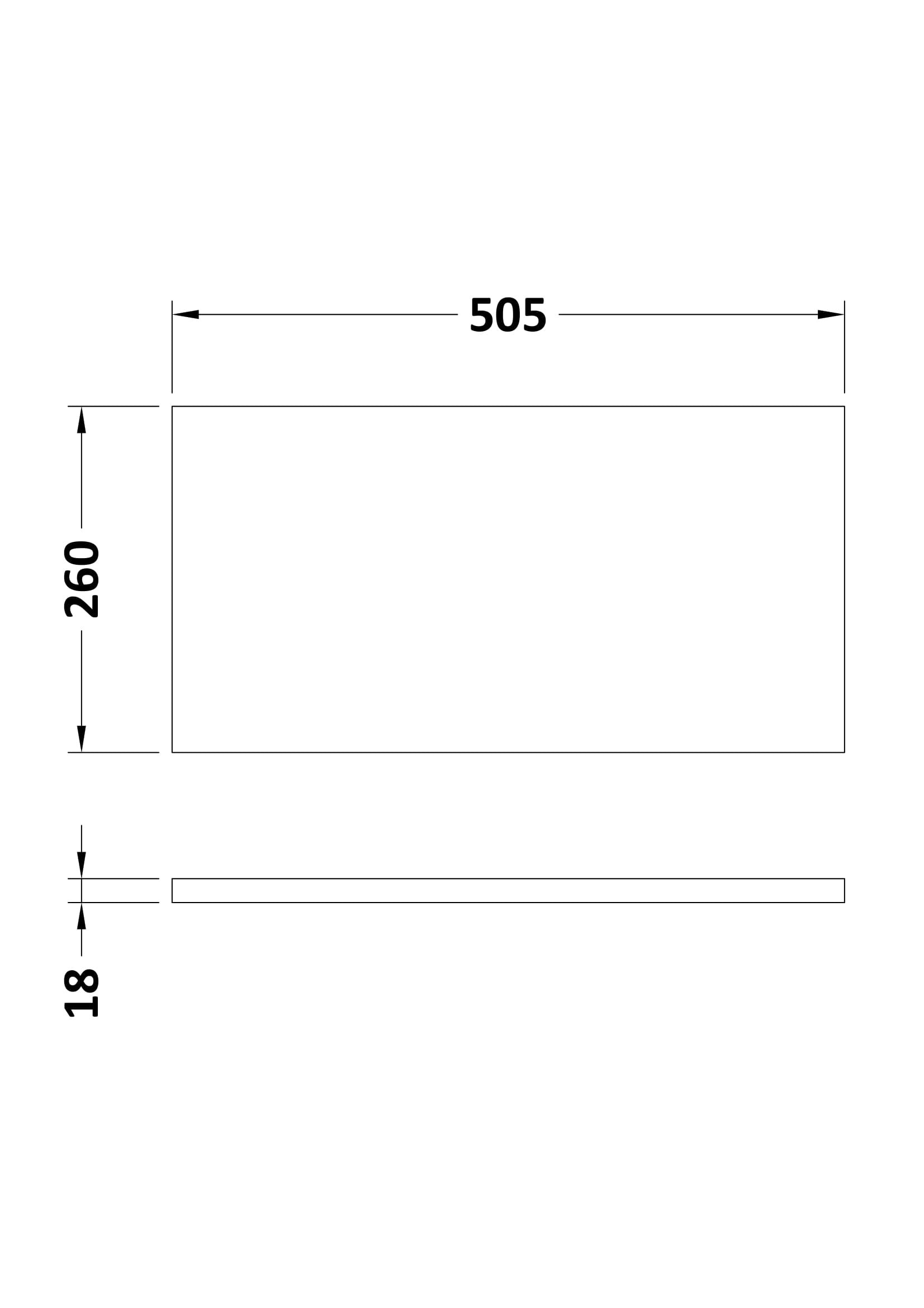 500mm WC Unit Top 505x260