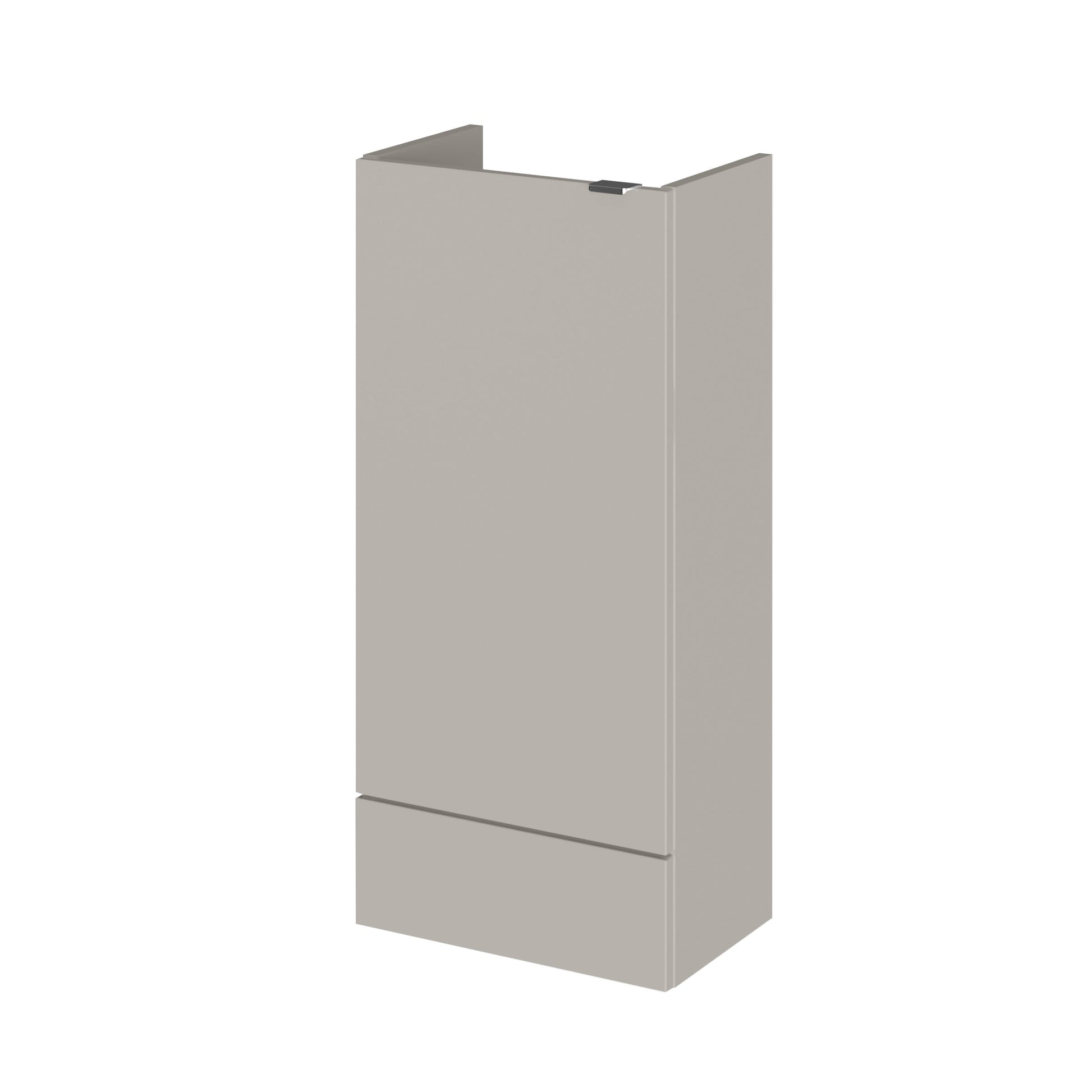 Hudson Reed Fusion 400mm 1 Door Pebble Grey Compact Floor Standing Base Unit With Handles