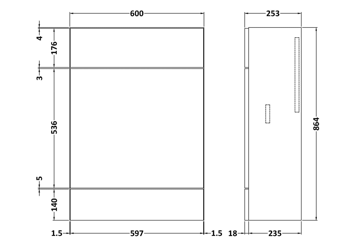 Fusion Fitted Floor Standing WC Unit Compact 600mm