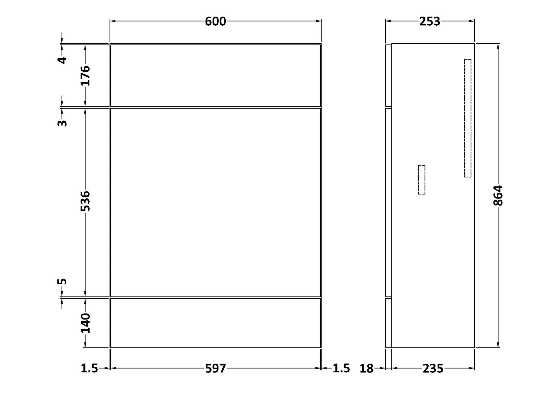 Fusion Fitted Floor Standing WC Unit Compact 600mm