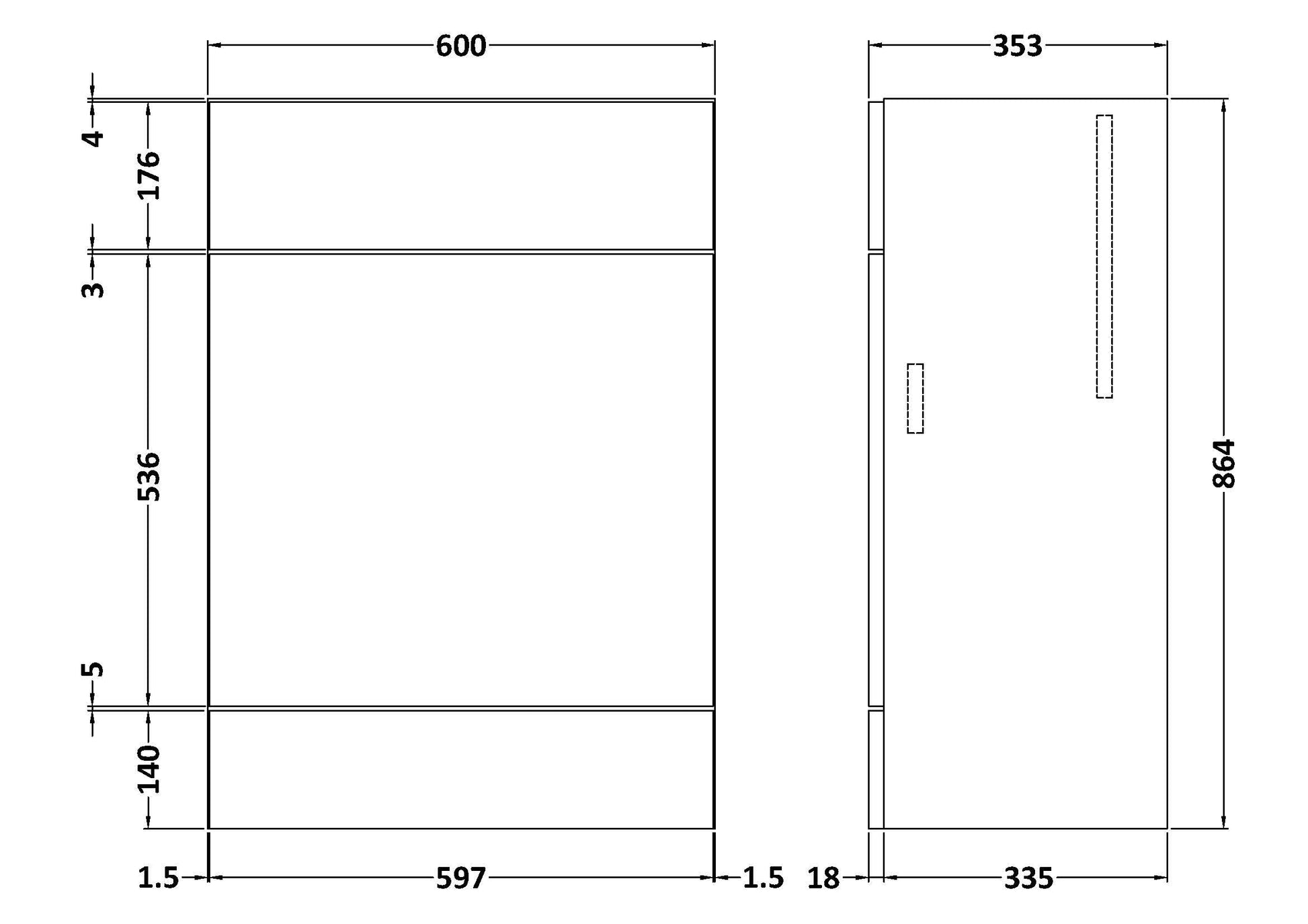 Fusion Fitted Floor Standing WC Unit 600mm