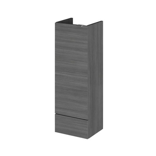 Hudson Reed Fusion 300mm 1 Door Graphite Grey Woodgrain Compact Floor Standing Base Unit With Handles