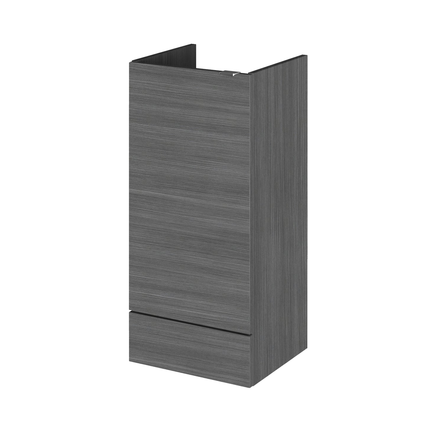 Hudson Reed Fusion 400mm 1 Door Graphite Grey Woodgrain Floor Standing Base Unit With Handles
