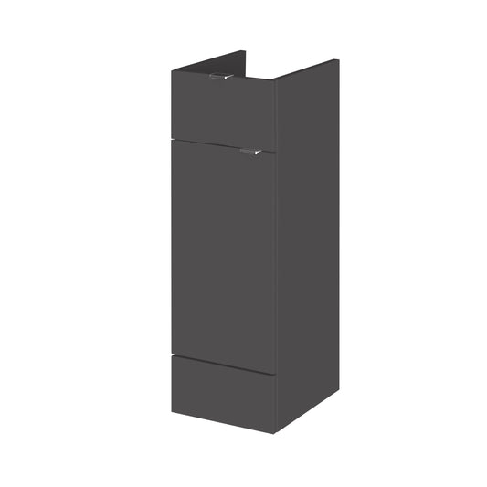 Hudson Reed Fusion 300mm 1 Door Drawer Gloss Grey Floor Standing Cabinet With Handles
