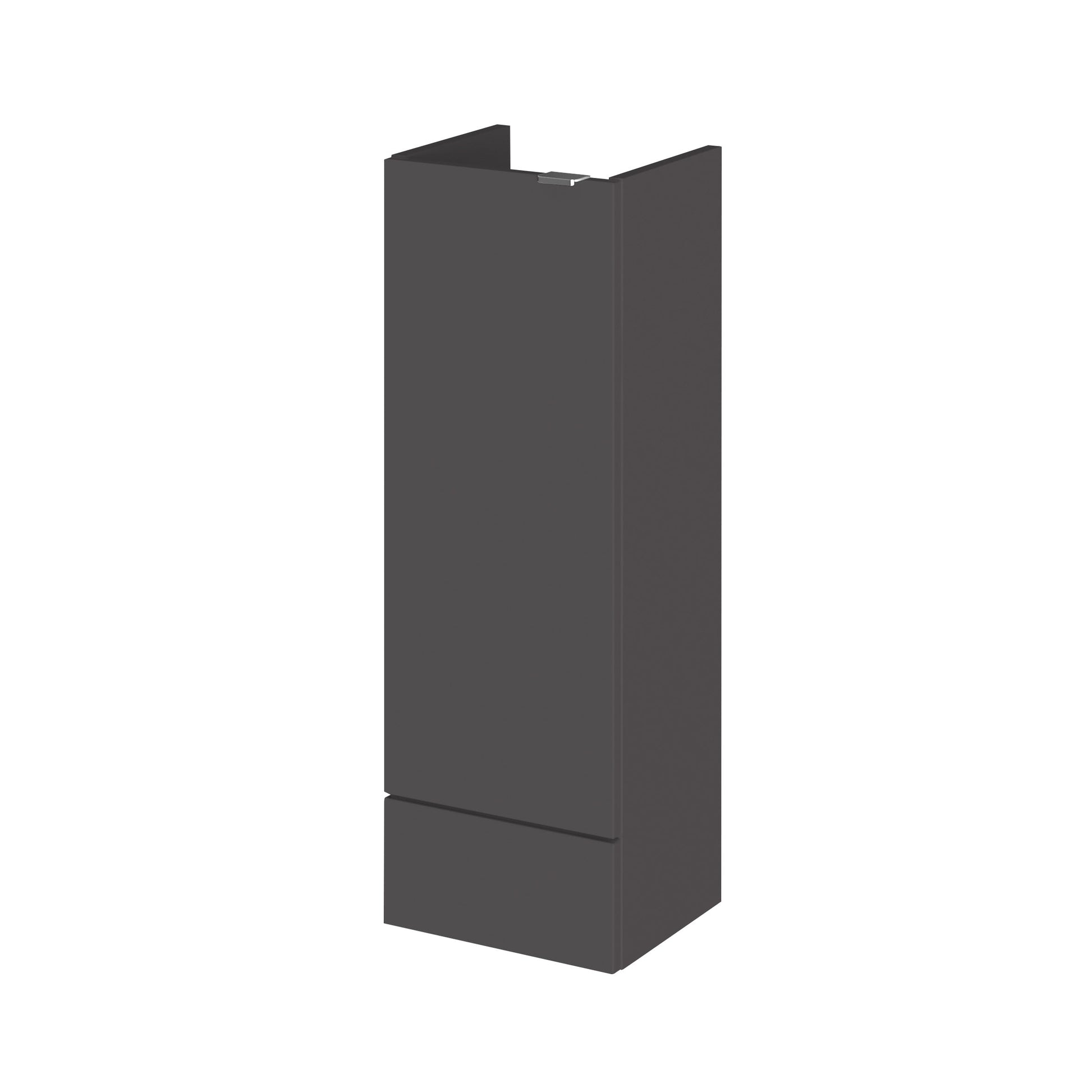 Hudson Reed Fusion 300mm 1 Door Gloss Grey Compact Floor Standing Base Unit With Handles
