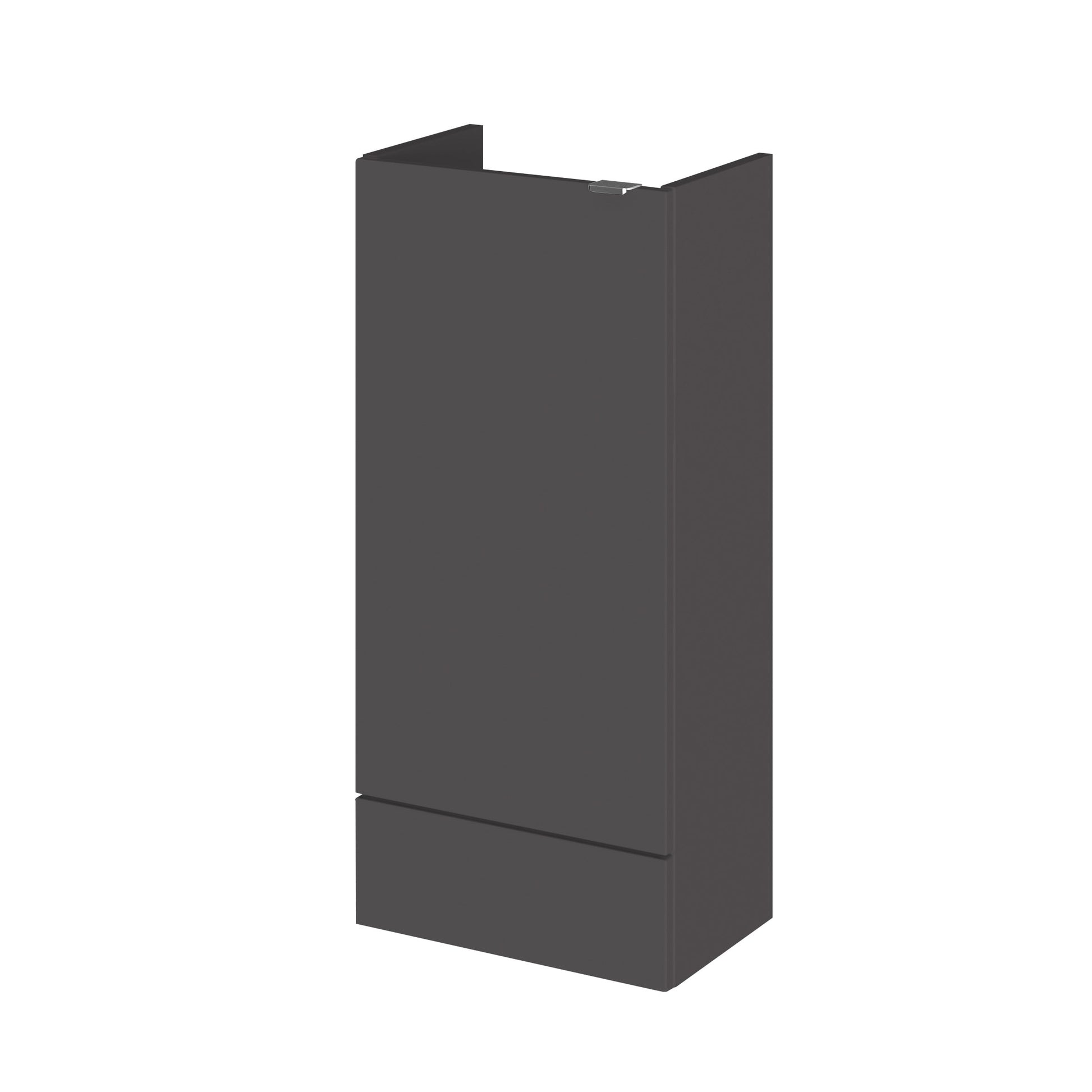 Hudson Reed Fusion 400mm 1 Door Gloss Grey Compact Floor Standing Base Unit With Handles