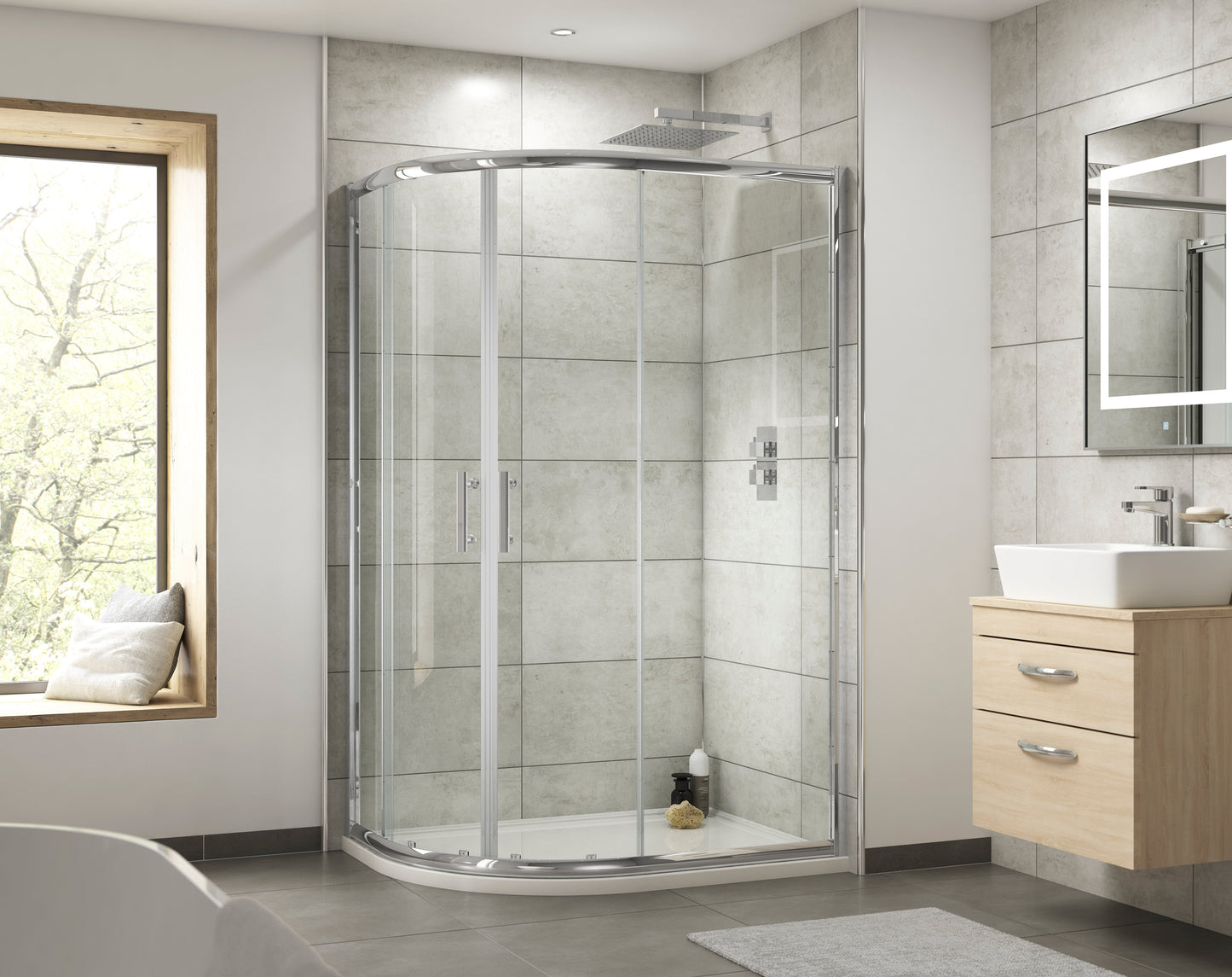 Pacific 1200 x 800mm Offset Quadrant Enclosure 6mm Glass