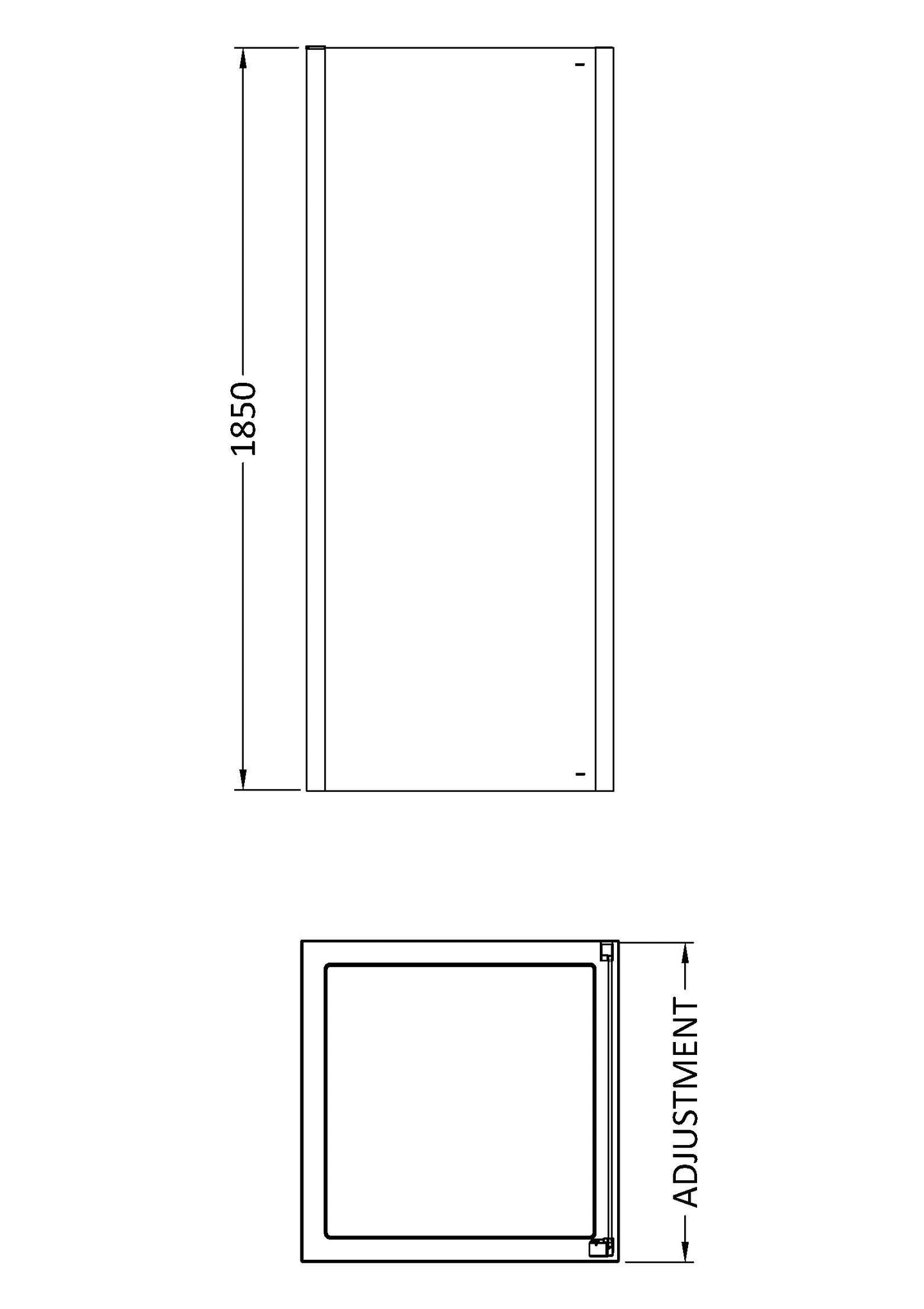Pacific 1000mm Side Panel 6mm Glass