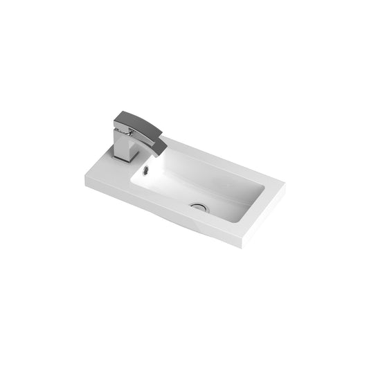 Hudson Reed Fusion Compact 500mm Floor Standing 2 Door Vanity Unit With Polymarble Basin