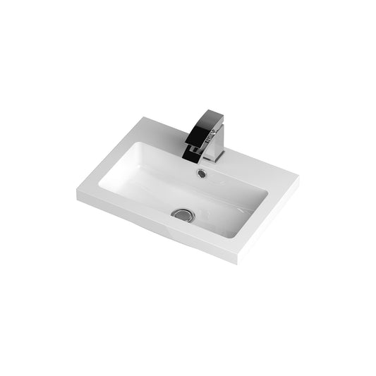 Arno Compact 500mm Polymarble Basin 1 Tap Hole