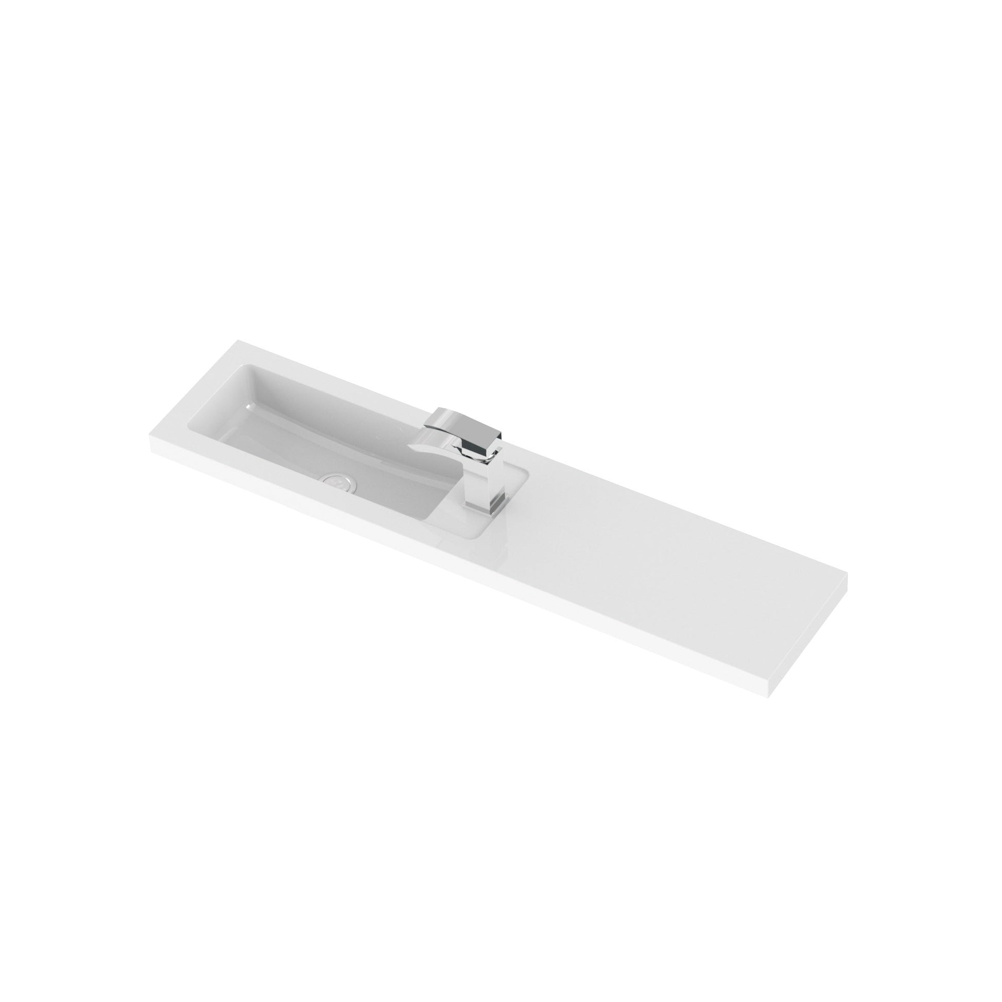 Hudson Reed Fusion 1105mm Gloss White Compact Floor Standing 2 Door Vanity Basin & Toilet Combination Unit