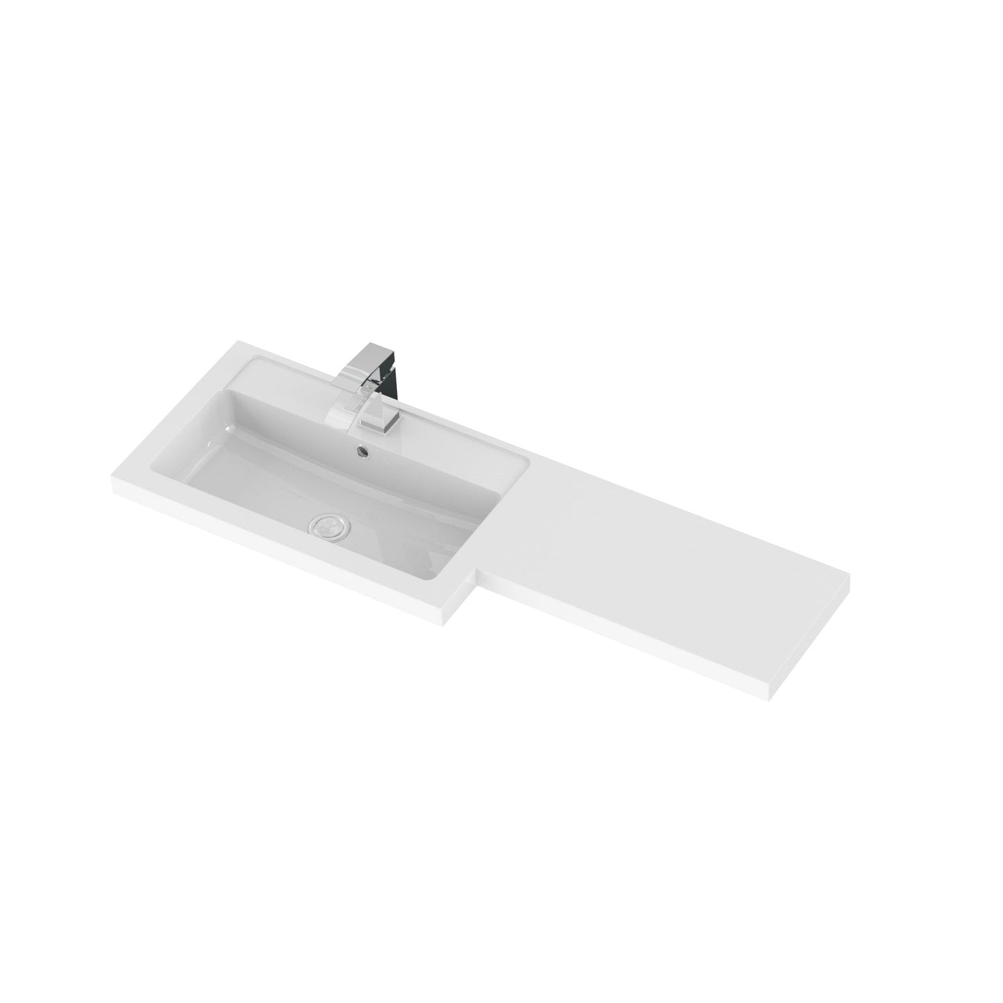 Hudson Reed Fusion 1100mm Gloss White Floor Standing 2 Door Vanity Basin & Toilet Left Hand Combination Unit