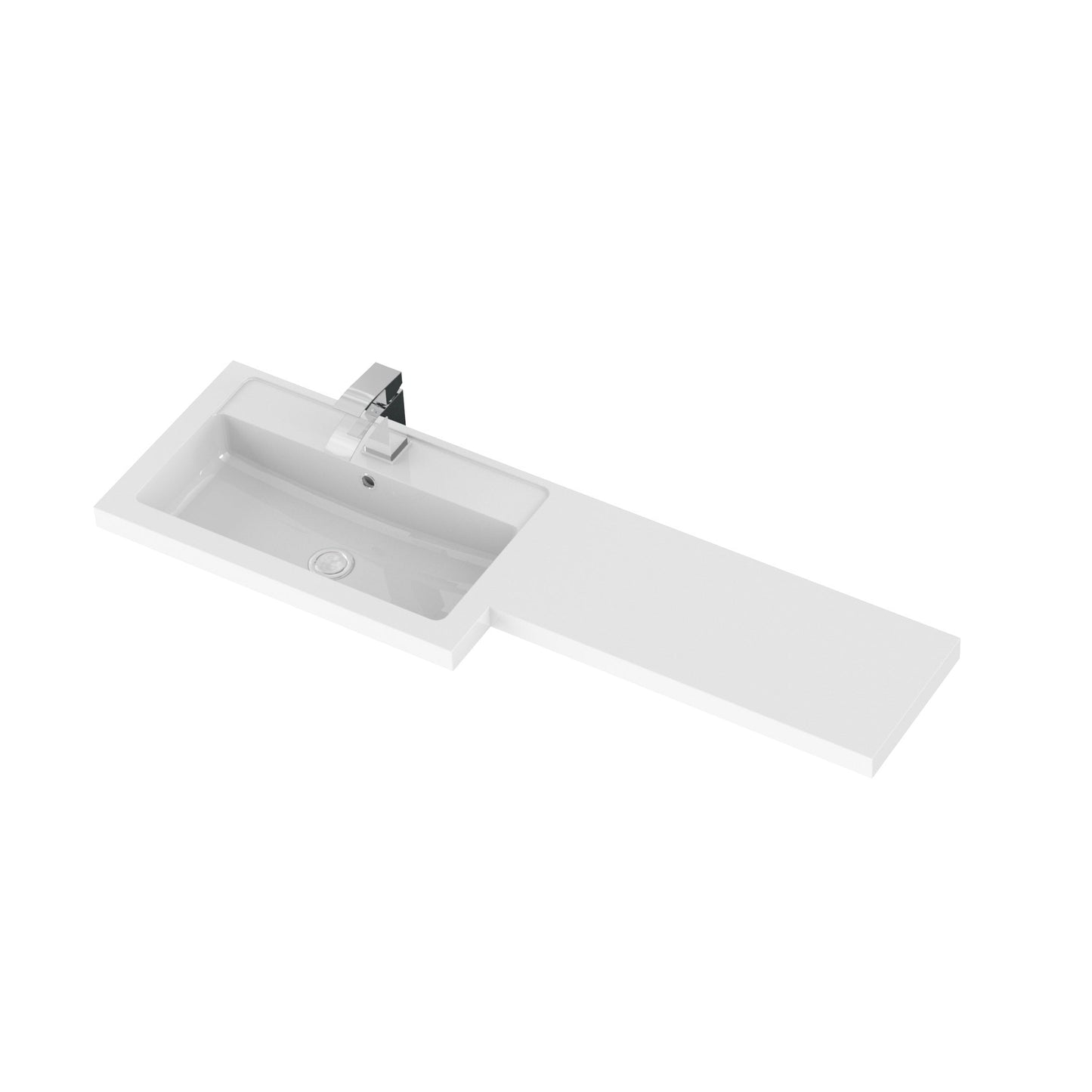 Hudson Reed Fusion 1200mm Left Hand Gloss White Floor Standing 2 Door Vanity Basin & Toilet Combination Unit