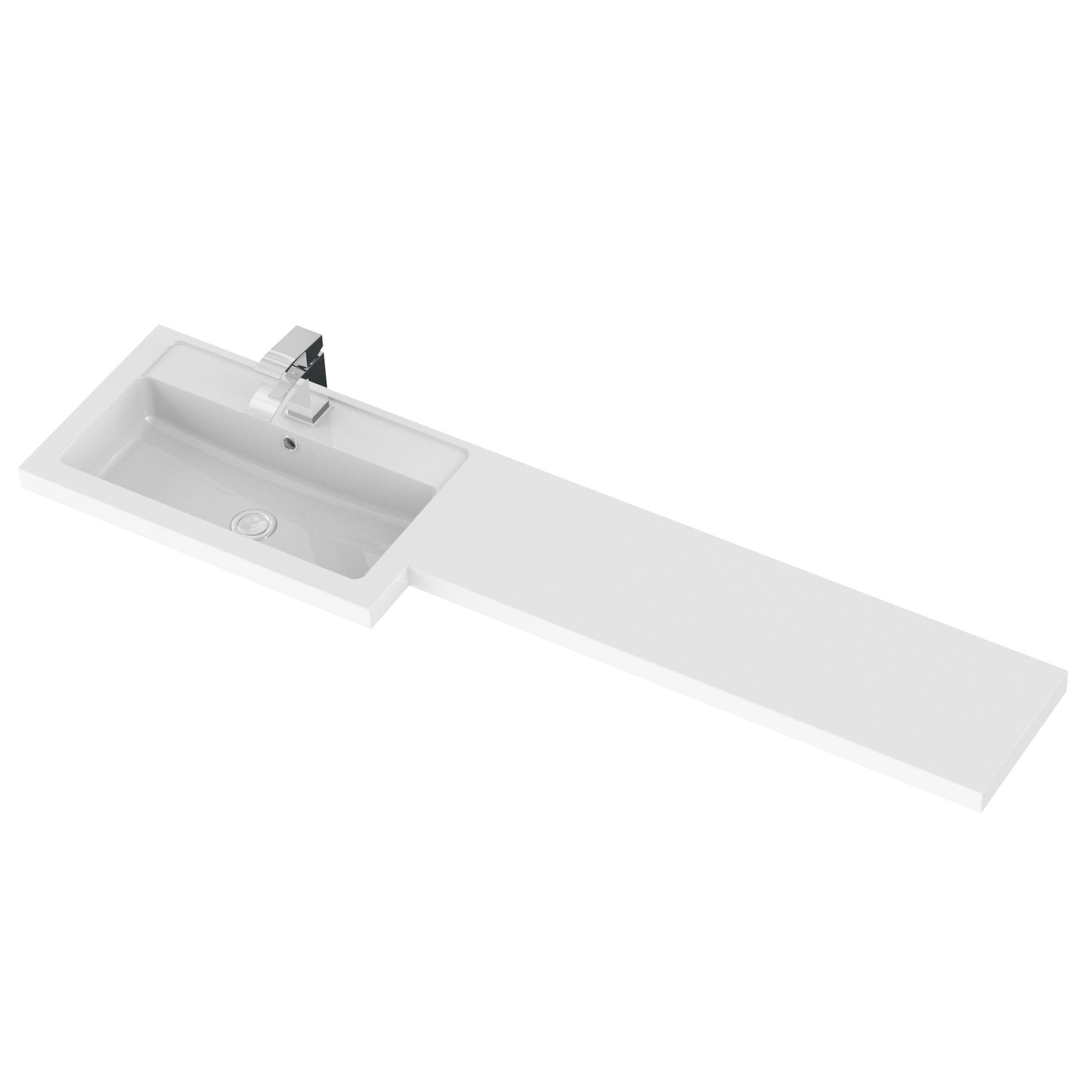 Hudson Reed Fusion 1505mm Anthracite Woodgrain Floor Standing 2 Door Vanity Basin & Left Hand Toilet Combination Unit