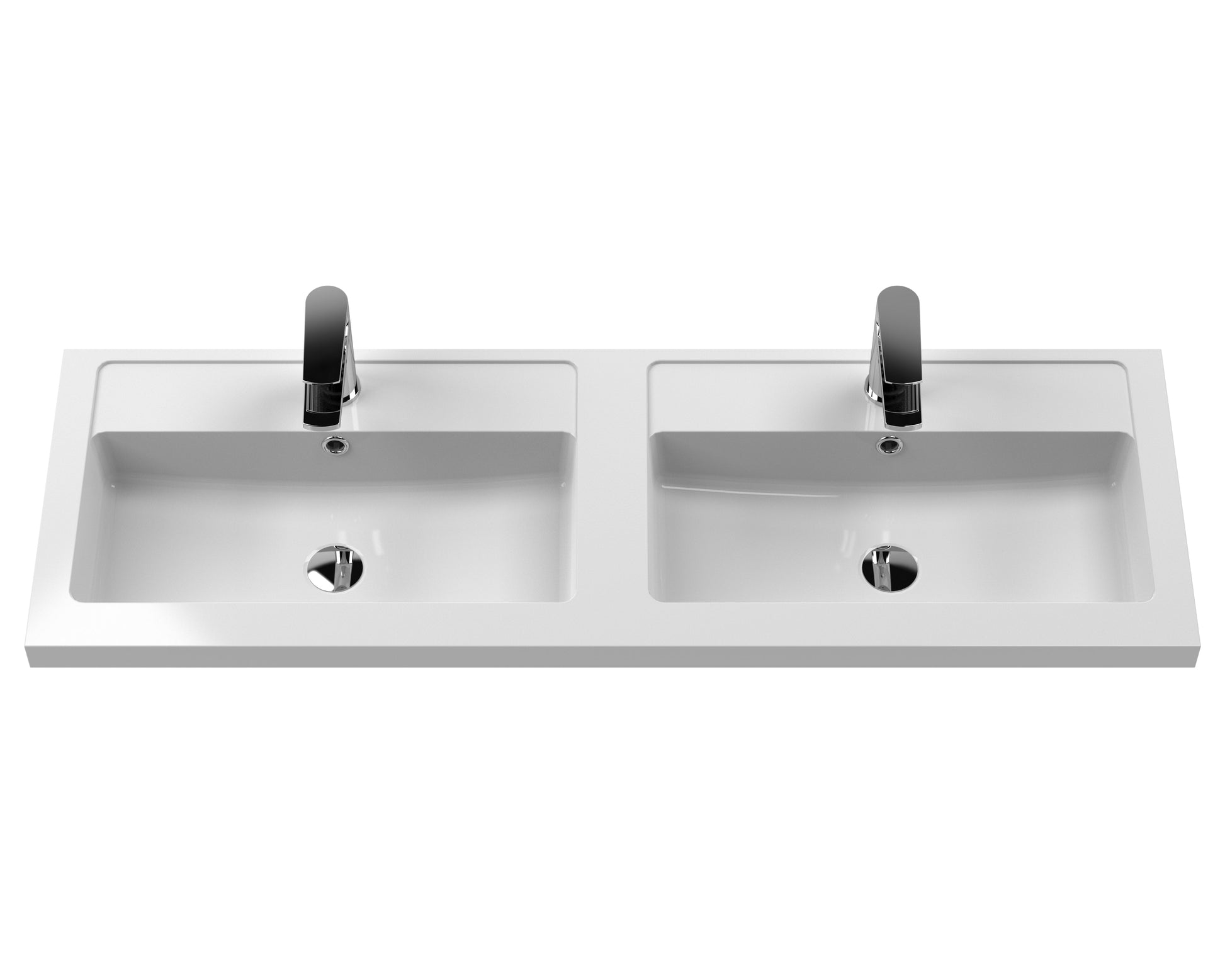 Hudson Reed Fluted 1200mm Wall Hung 2-Drawer Vanity Unit with Double Basin