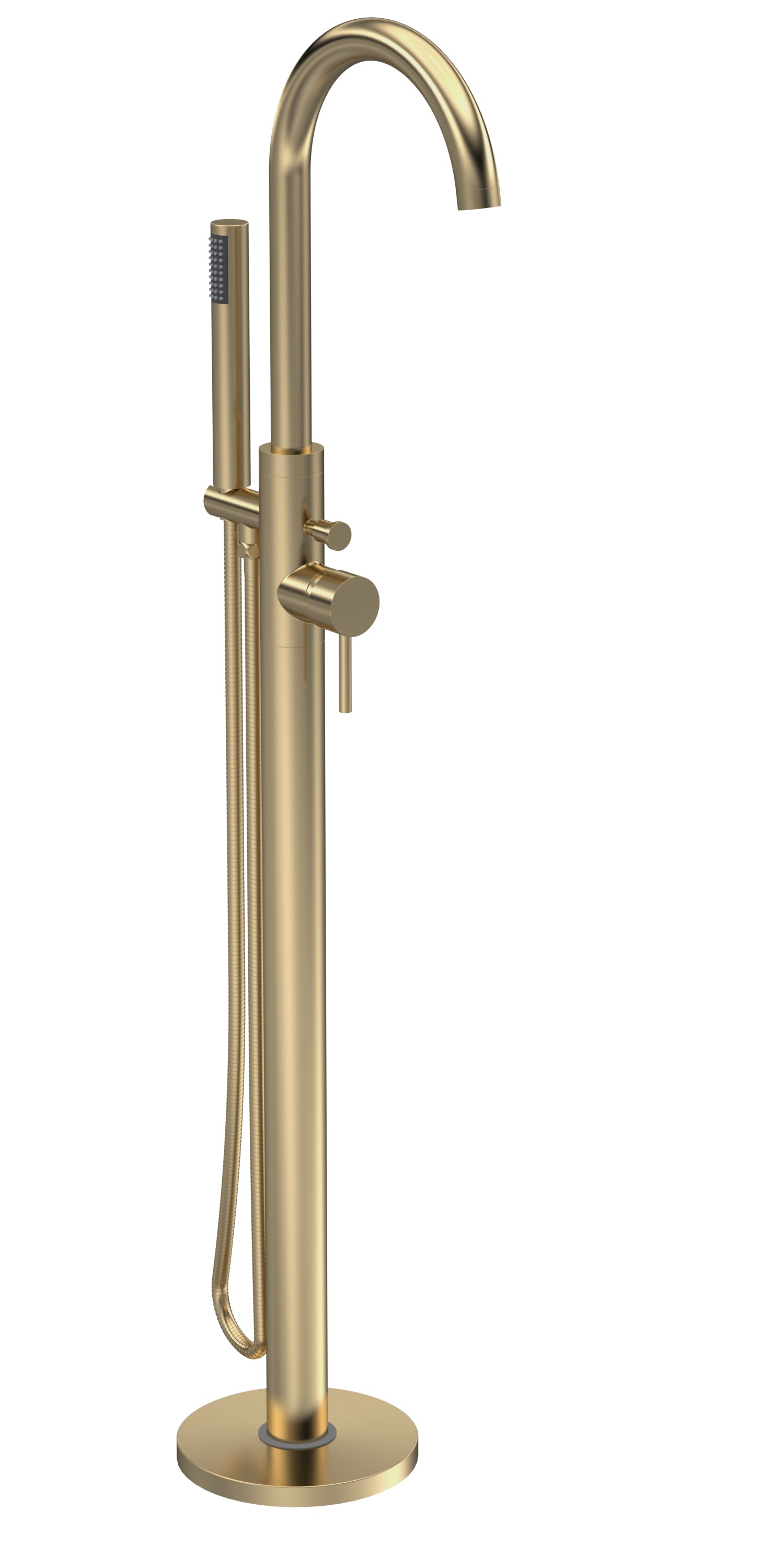 Tec Floor Standing Bath Shower Mixer Brushed Brass