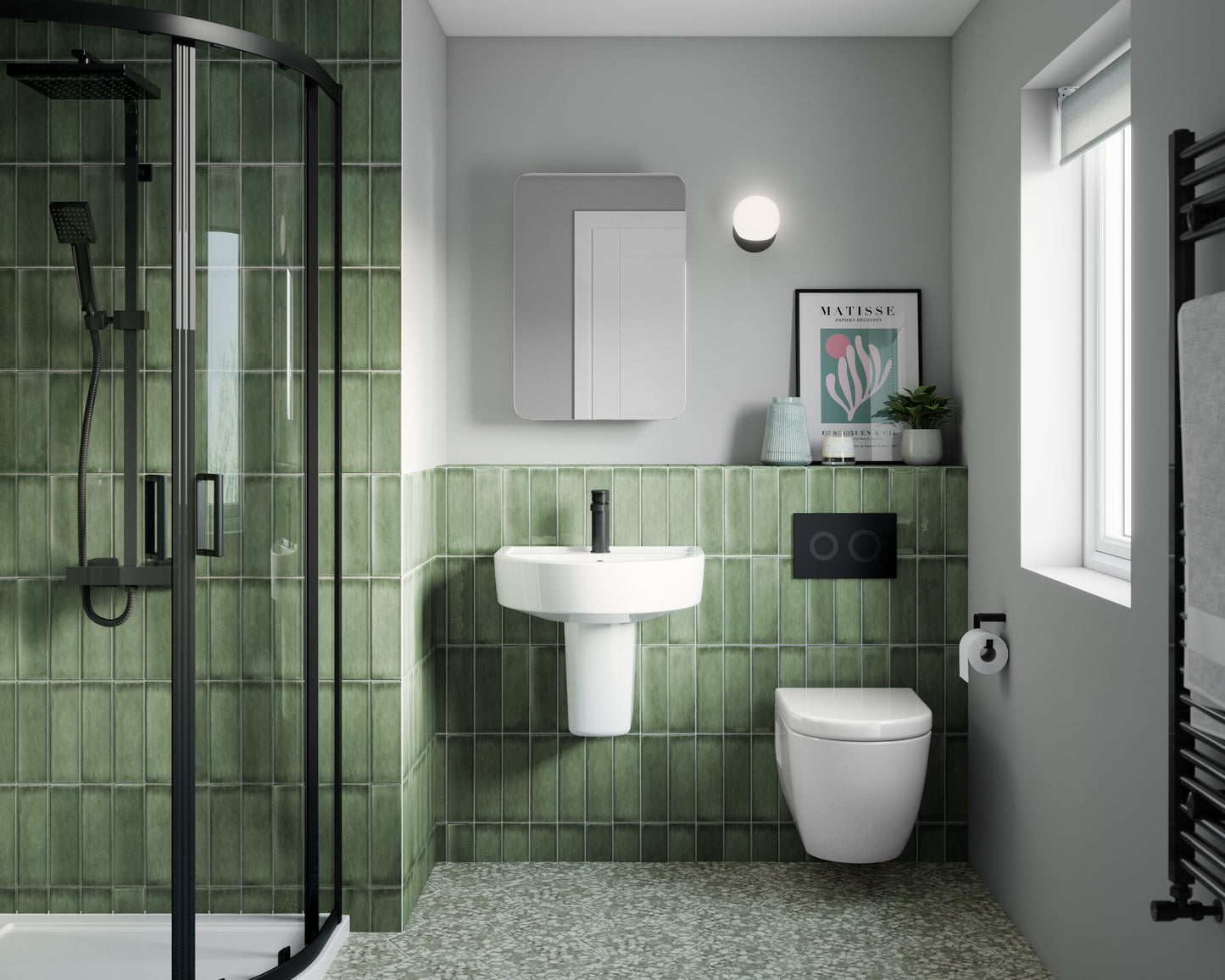 Matt Black Round Dual Flush Push Button
