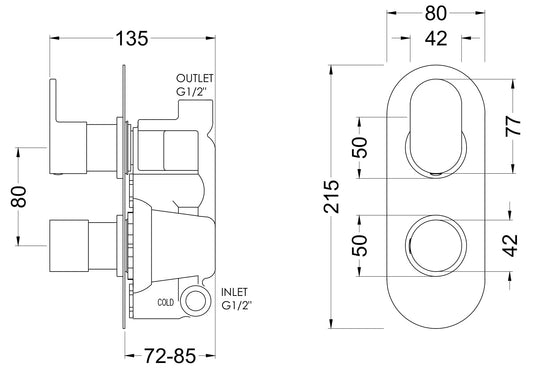 Reign Twin Thermostatic Shower Valve