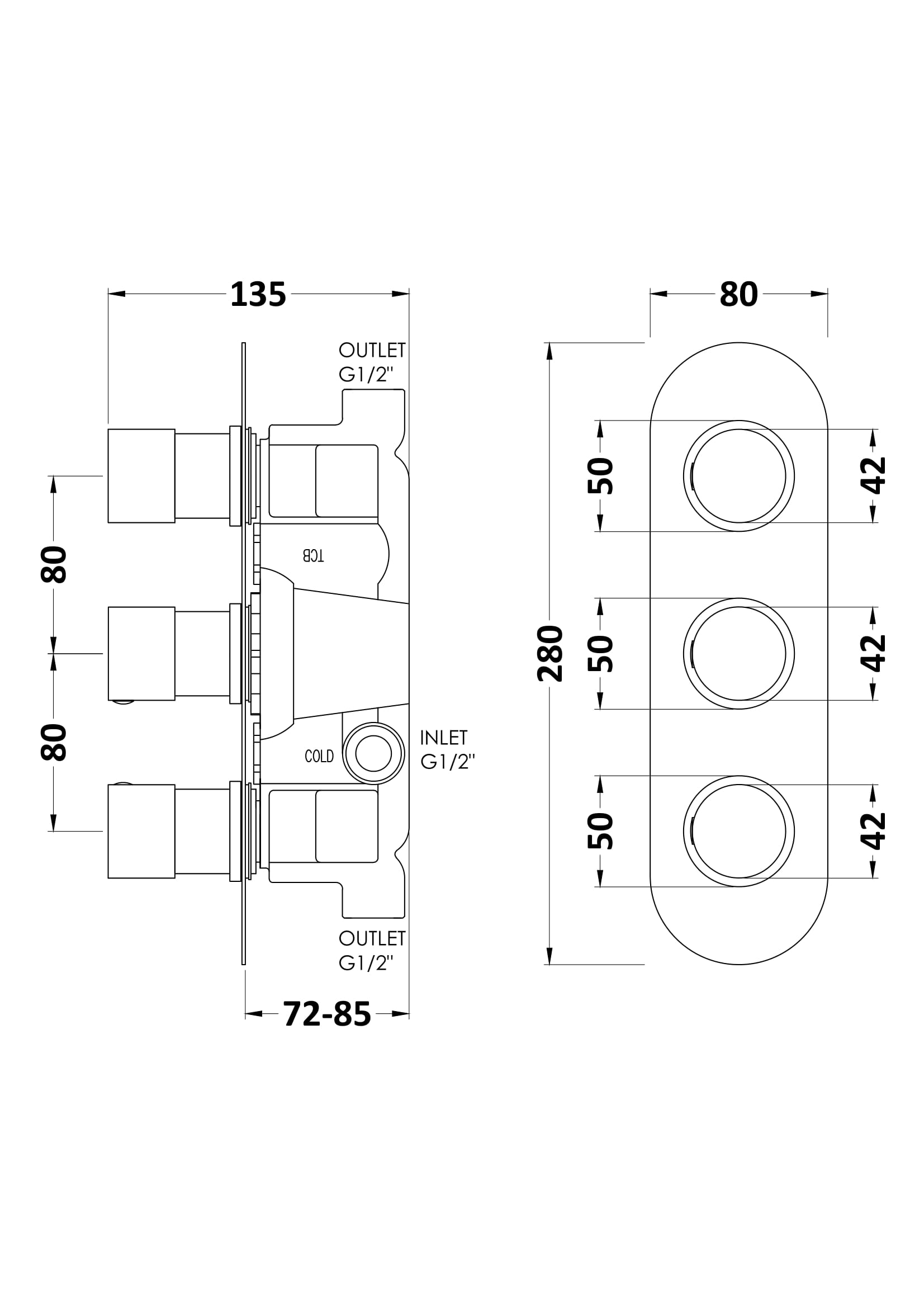 Round Valves Triple Valve