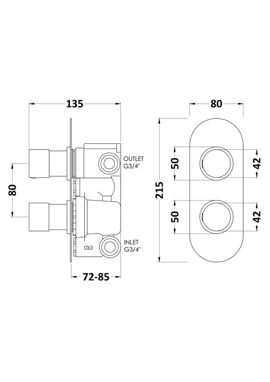 Round Valves Twin Valve with Diverter