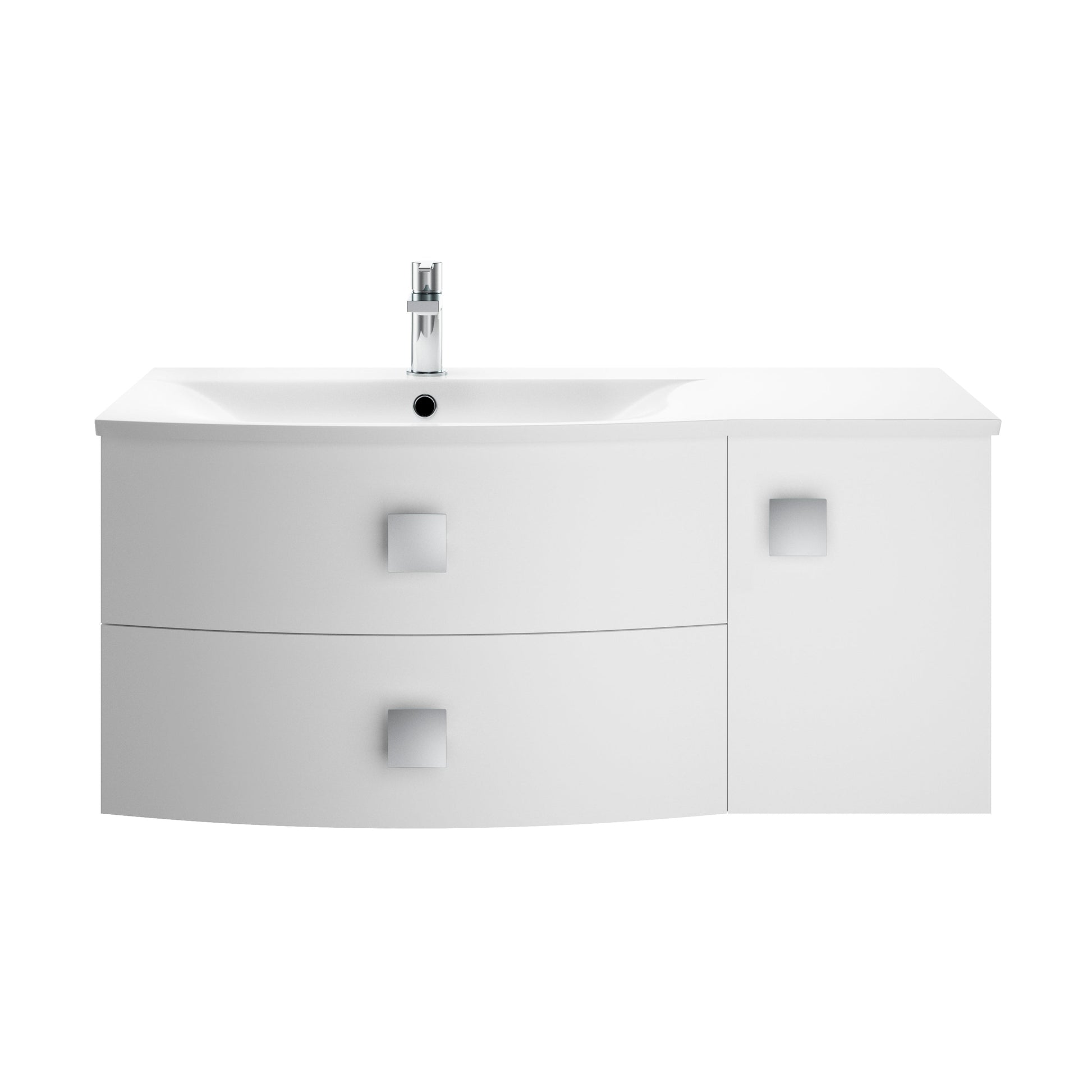 Hudson Reed Sarenna 1000mm Wall Hung Left Hand 2 Drawer 1 Door Vanity Unit With Polymarble Basin