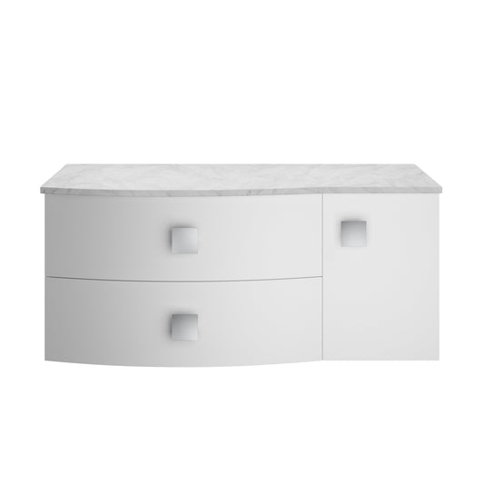 Hudson Reed Sarenna 1000mm Left Hand Wall Hung Vanity Unit With Grey Marble Top