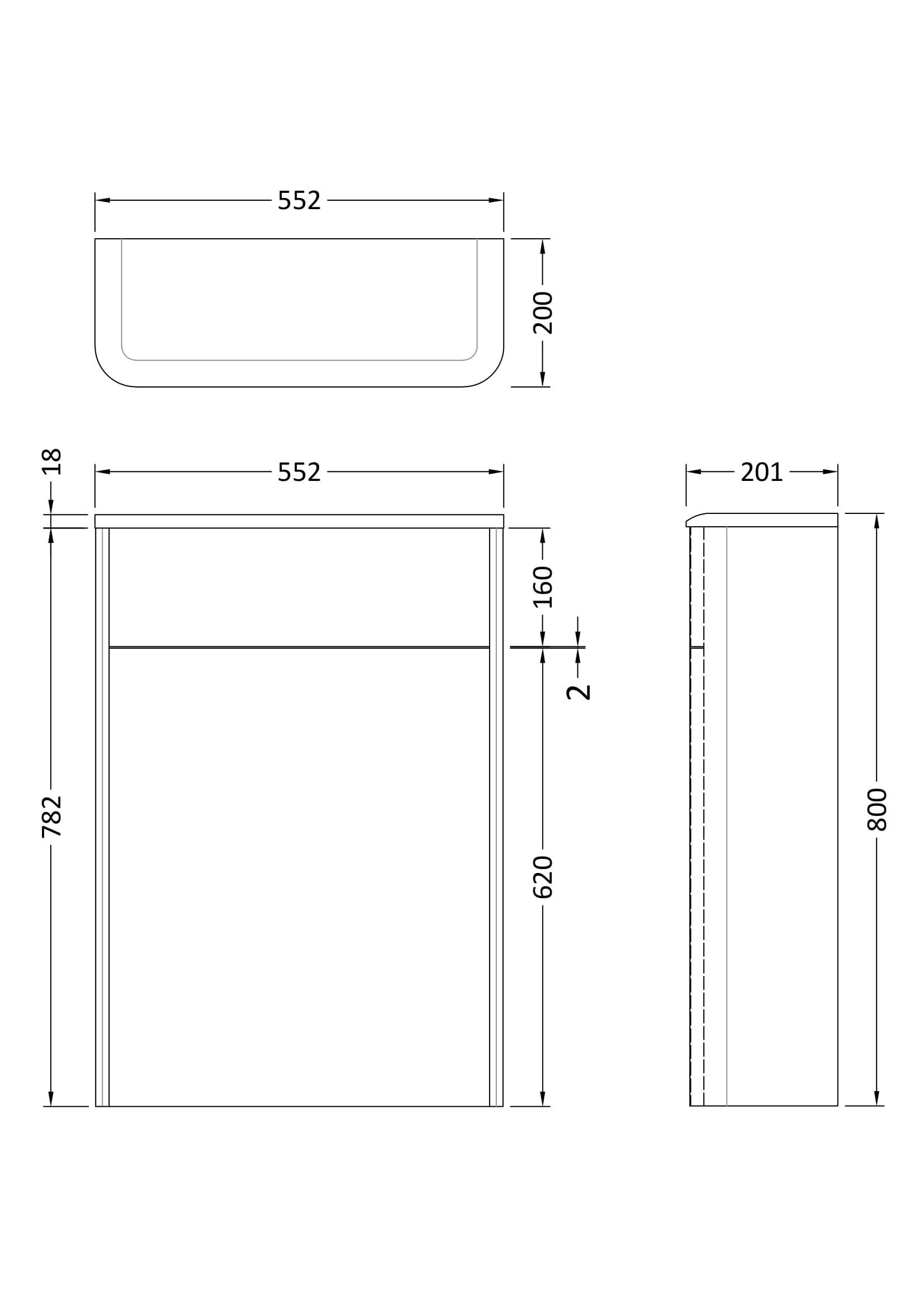 Sarenna Floor Standing WC Unit 550mm