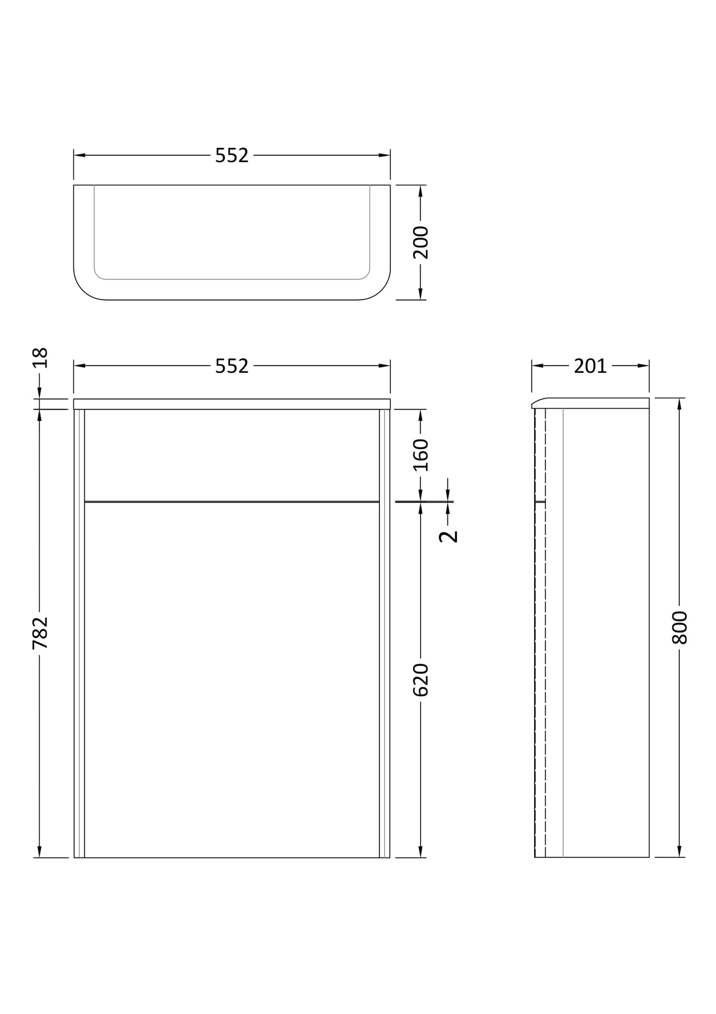 Sarenna Floor Standing WC Unit 550mm