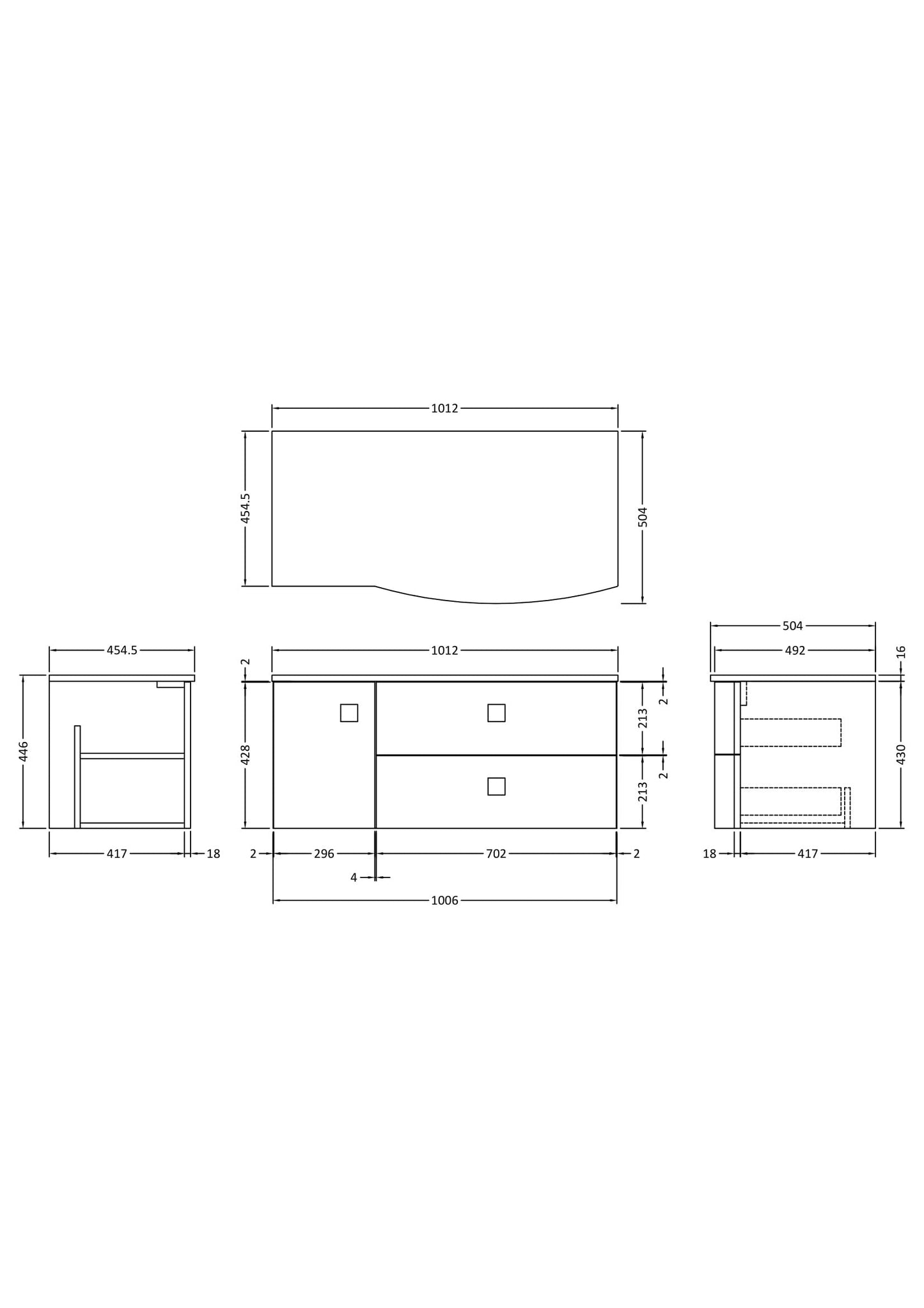 Hudson Reed Sarenna 1000mm Hunter Green Wall Hung Vanity Unit 2 Drawer 1 Door With Grey Marble Top