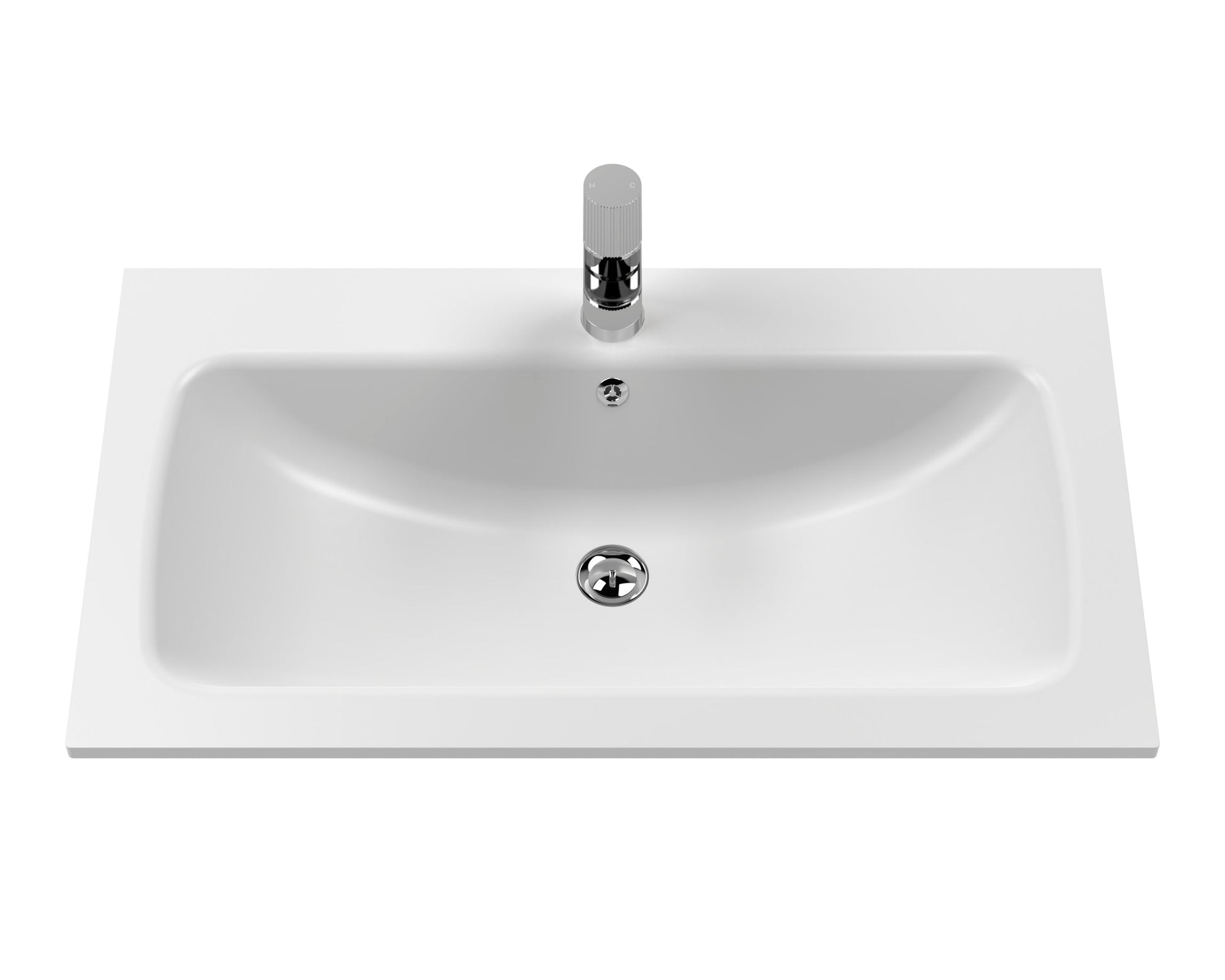 Bexley Floor Standing 1 Drawer Vanity & 1 Tap Hole Stone Basin, 800mm - Cool Grey