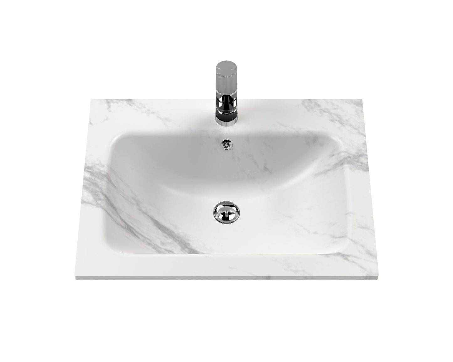 Bexley Floor Standing 1 Drawer Vanity & 1 Tap Hole Stone Basin, 600mm - Indigo Blue