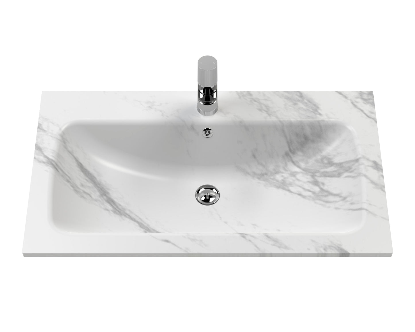 Bexley Floor Standing 1 Drawer Vanity & 1 Tap Hole Stone Basin, 800mm - Indigo Blue