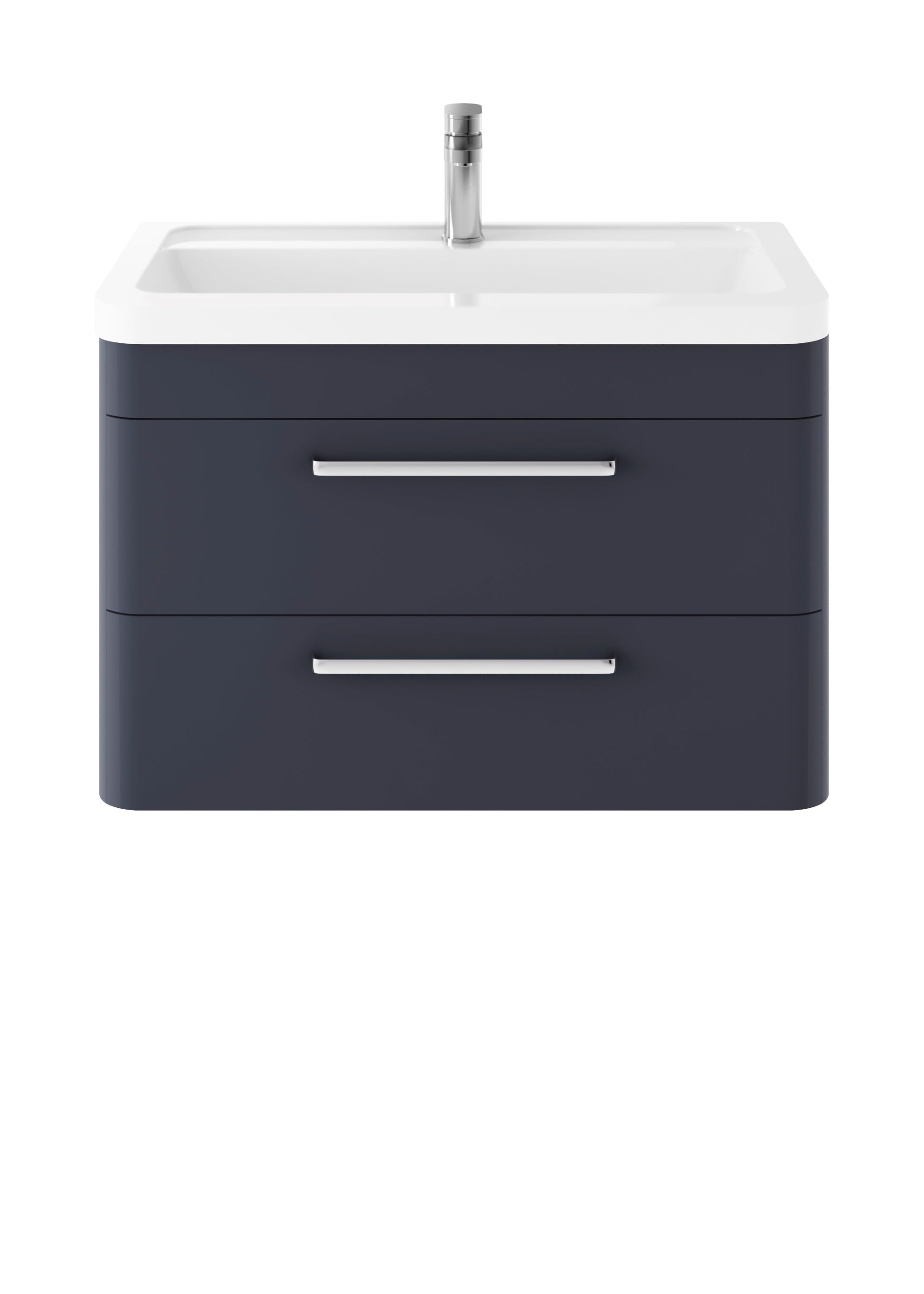 Hudson Reed Solar 800mm Indigo Blue Wall Hung 2 Drawer Vanity Unit With Ceramic Basin
