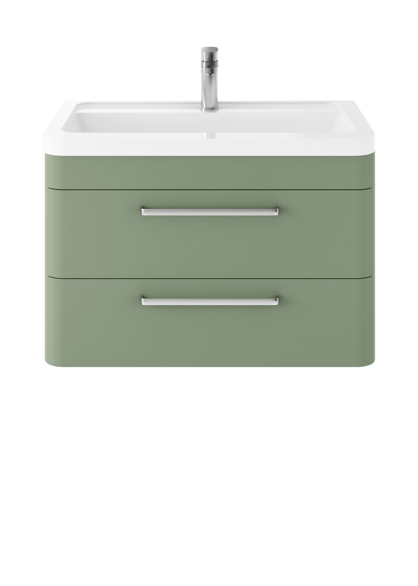Hudson Reed Solar 800mm Fern Green Wall Hung 2-Drawer Vanity Unit with Ceramic 1 Tap Hole Basin