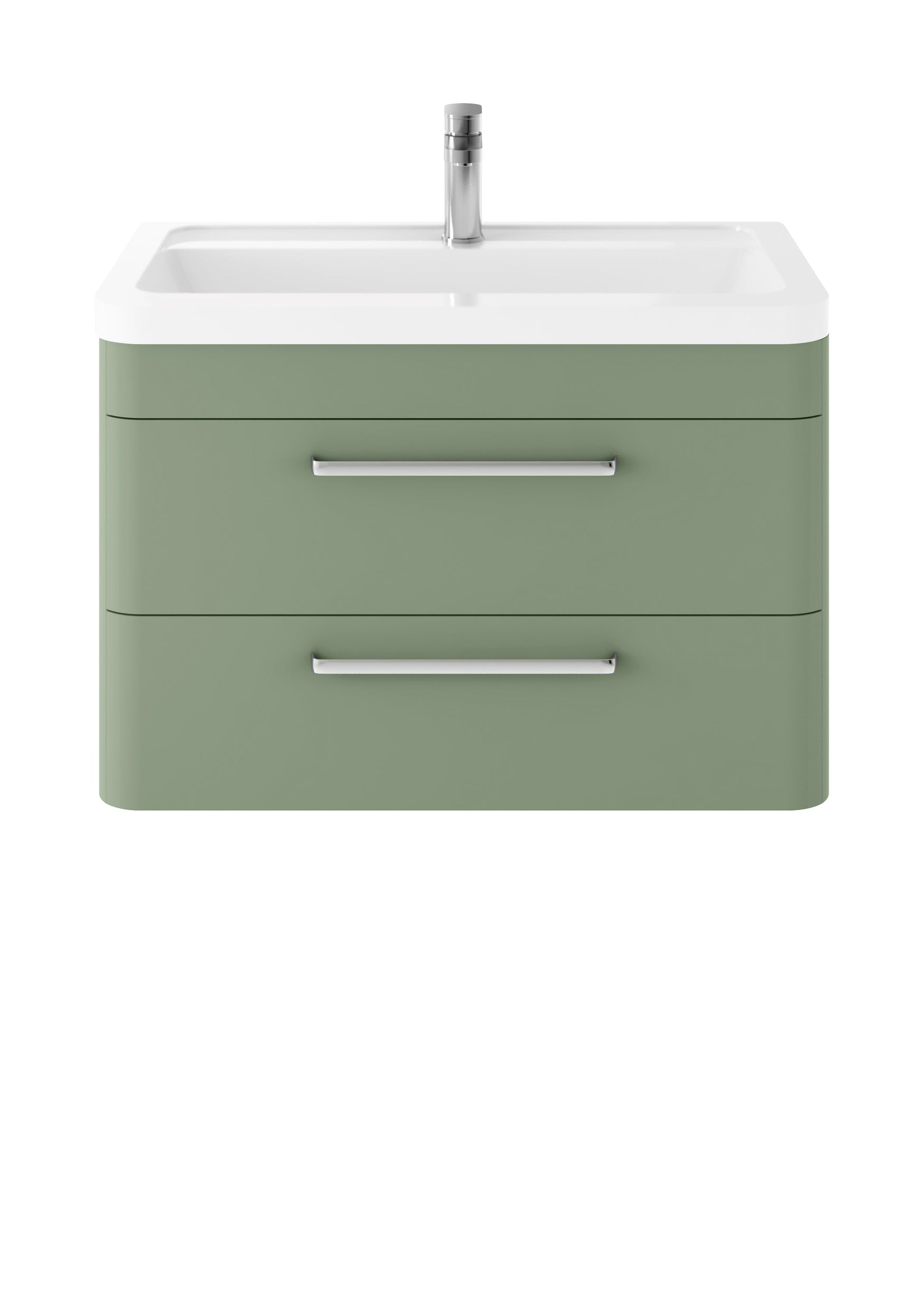 Hudson Reed Solar 800mm Fern Green Wall Hung 2-Drawer Vanity Unit with Ceramic 1 Tap Hole Basin