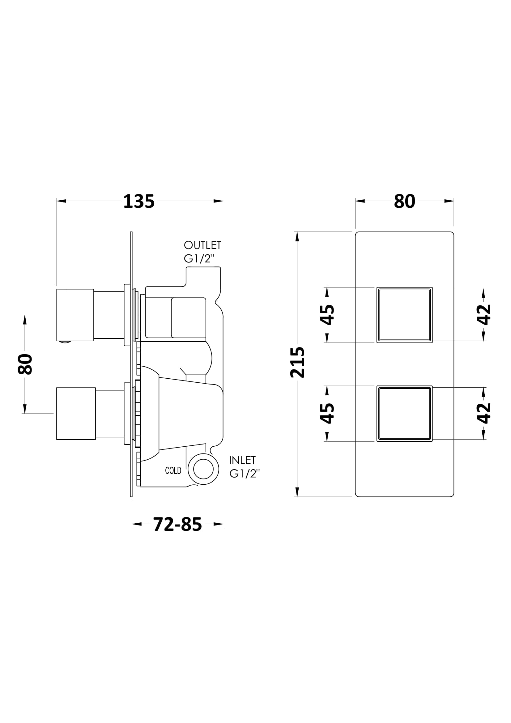 Square Valves Twin Valve