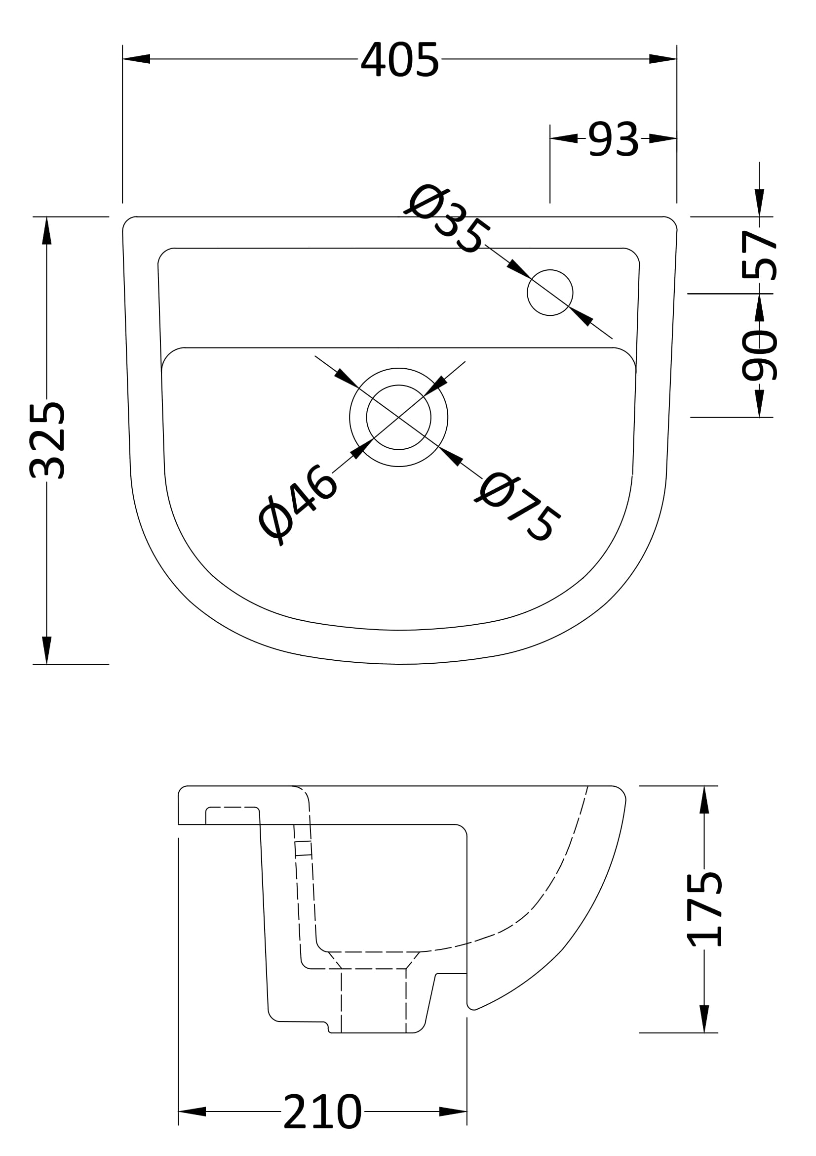 Furniture Ceramics Oculus Semi Recessed Basin
