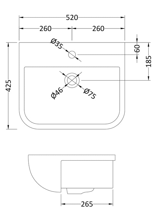 Furniture Ceramics Fossil Semi Recessed Basin