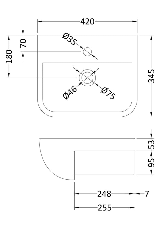 Furniture Ceramics Aria Semi Recessed Basin