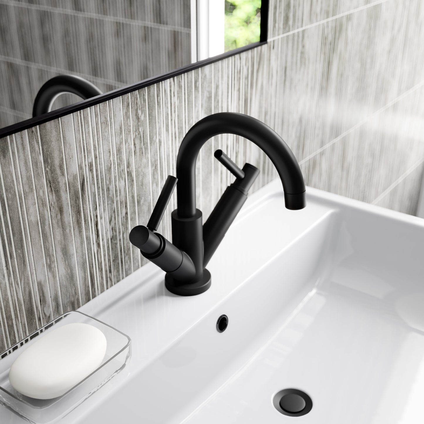 Tec Lever Mono Basin Mixer Matt Black