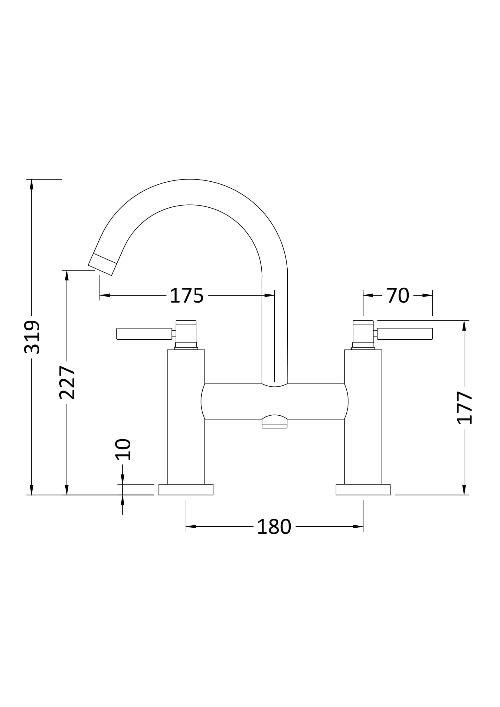 Tec Lever Bath Filler Matt Black