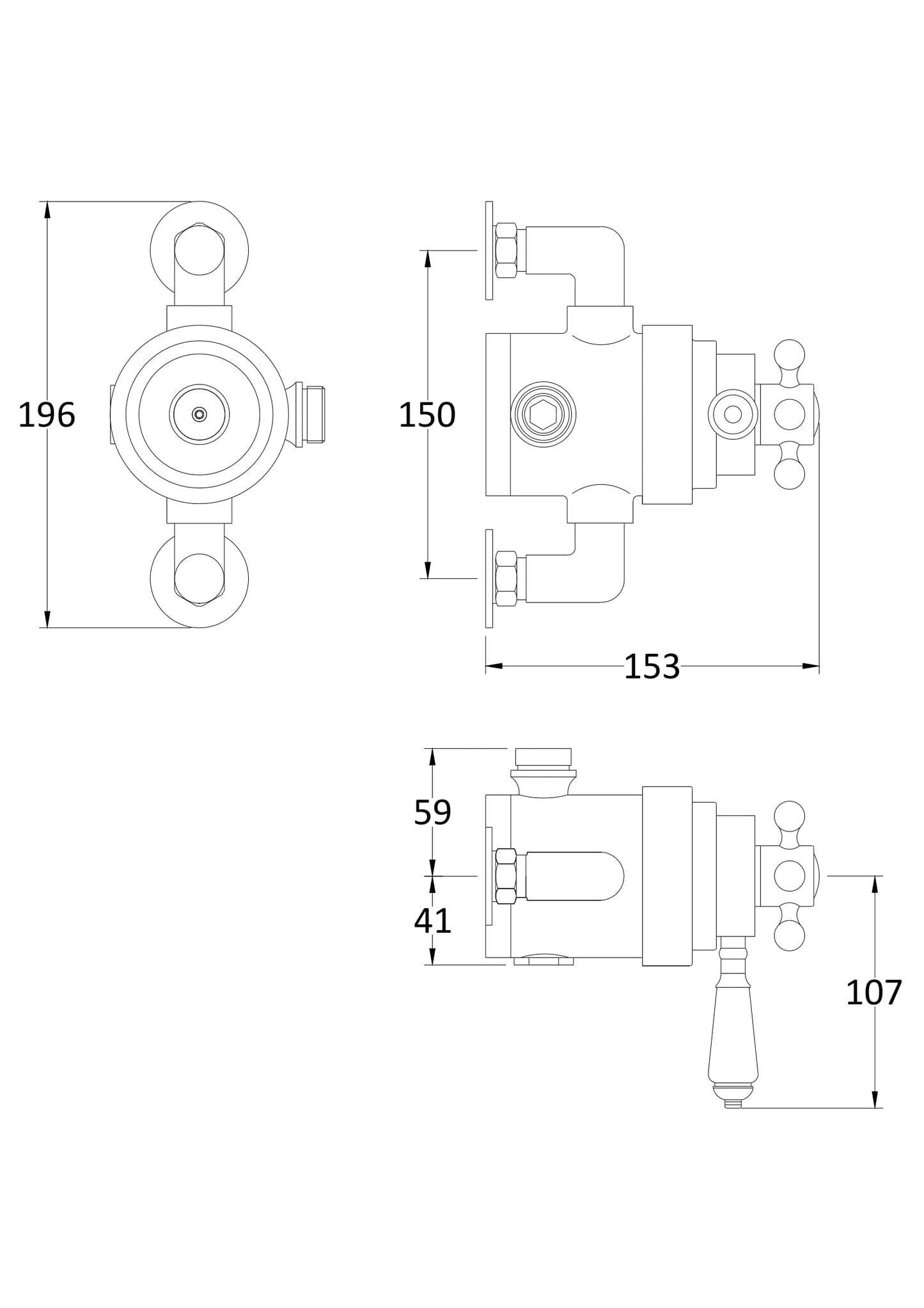 White Topaz Exposed Dual Shower Valve