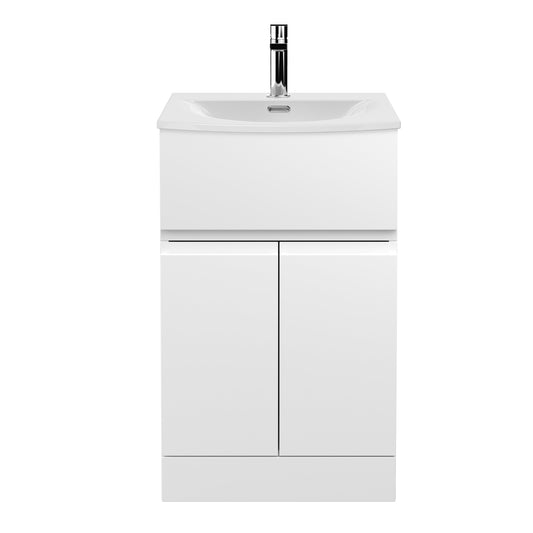 Hudson Reed Urban 500mm Floor Standing 2 Door 1 Drawer Vanity Unit With Curved Basin
