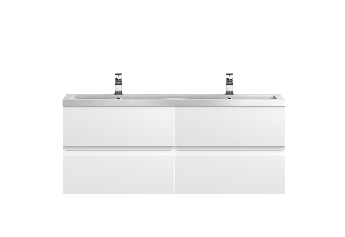 Hudson Reed Urban 1200mm Wall Hung Vanity Unit With Double Ceramic Basin